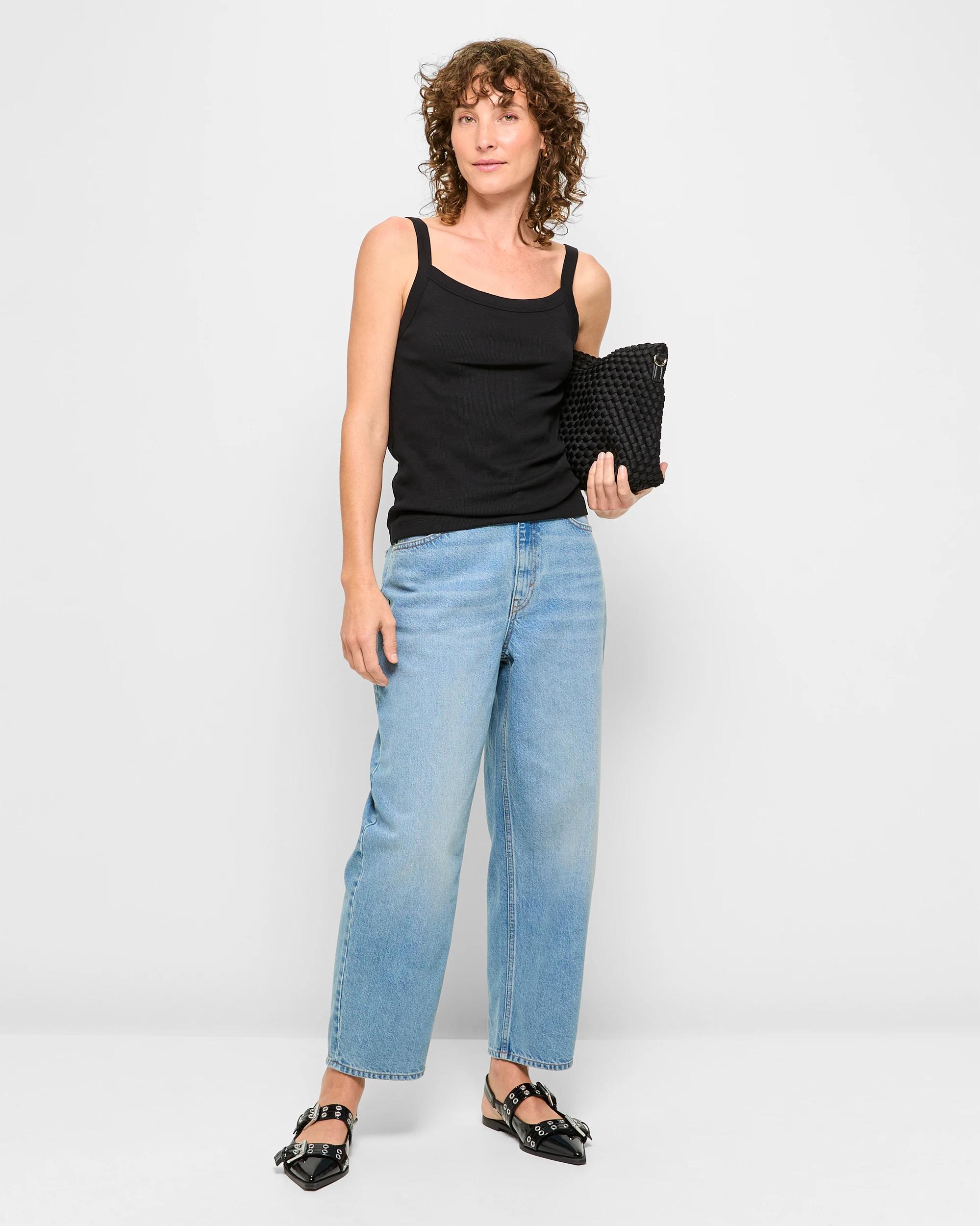 2 Target Australian Cotton Rib Cami BLACK, 2 of 5