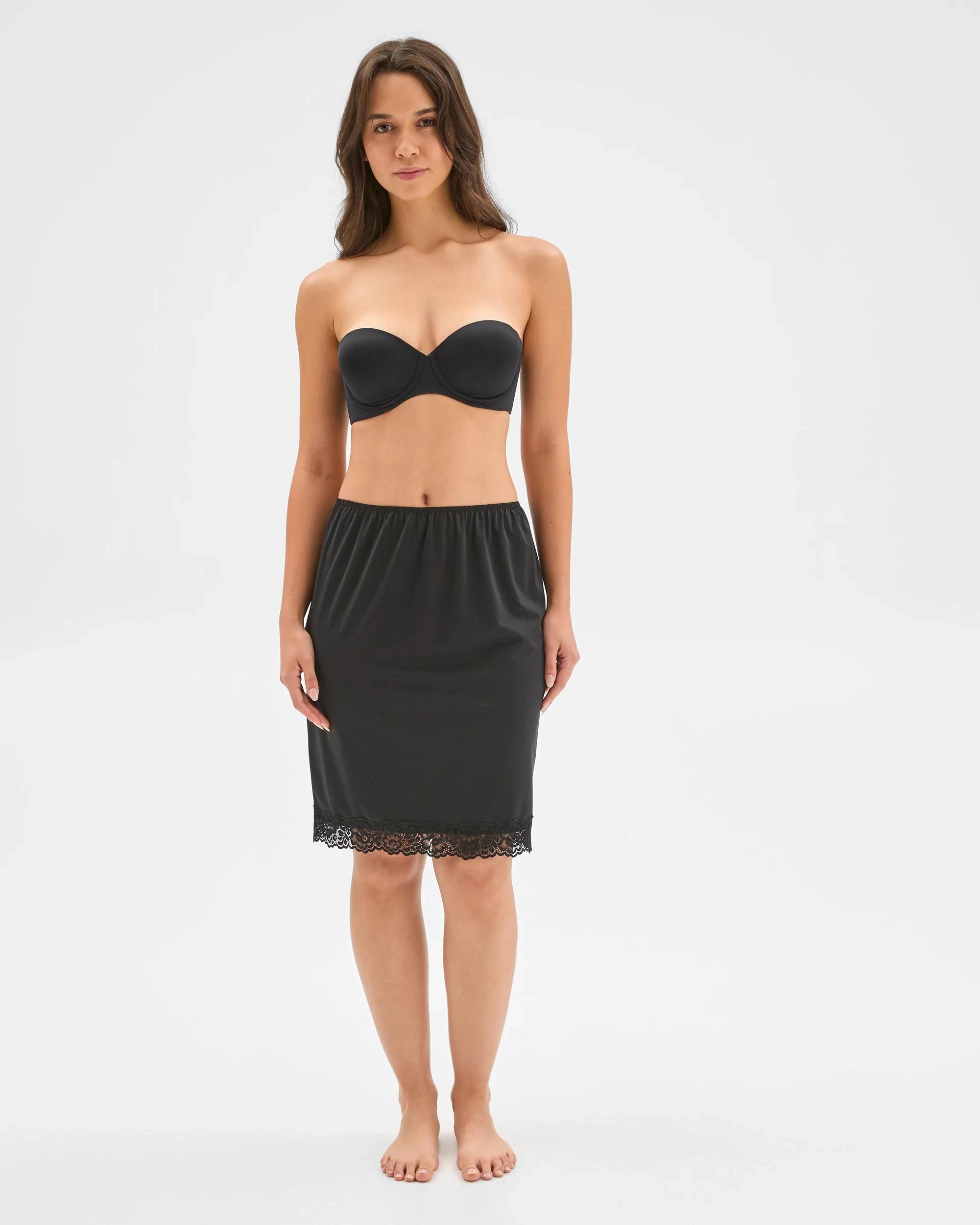 4 Target Luxe Smooth Touch Lace Trim Half Slip BLACK, 4 of 9