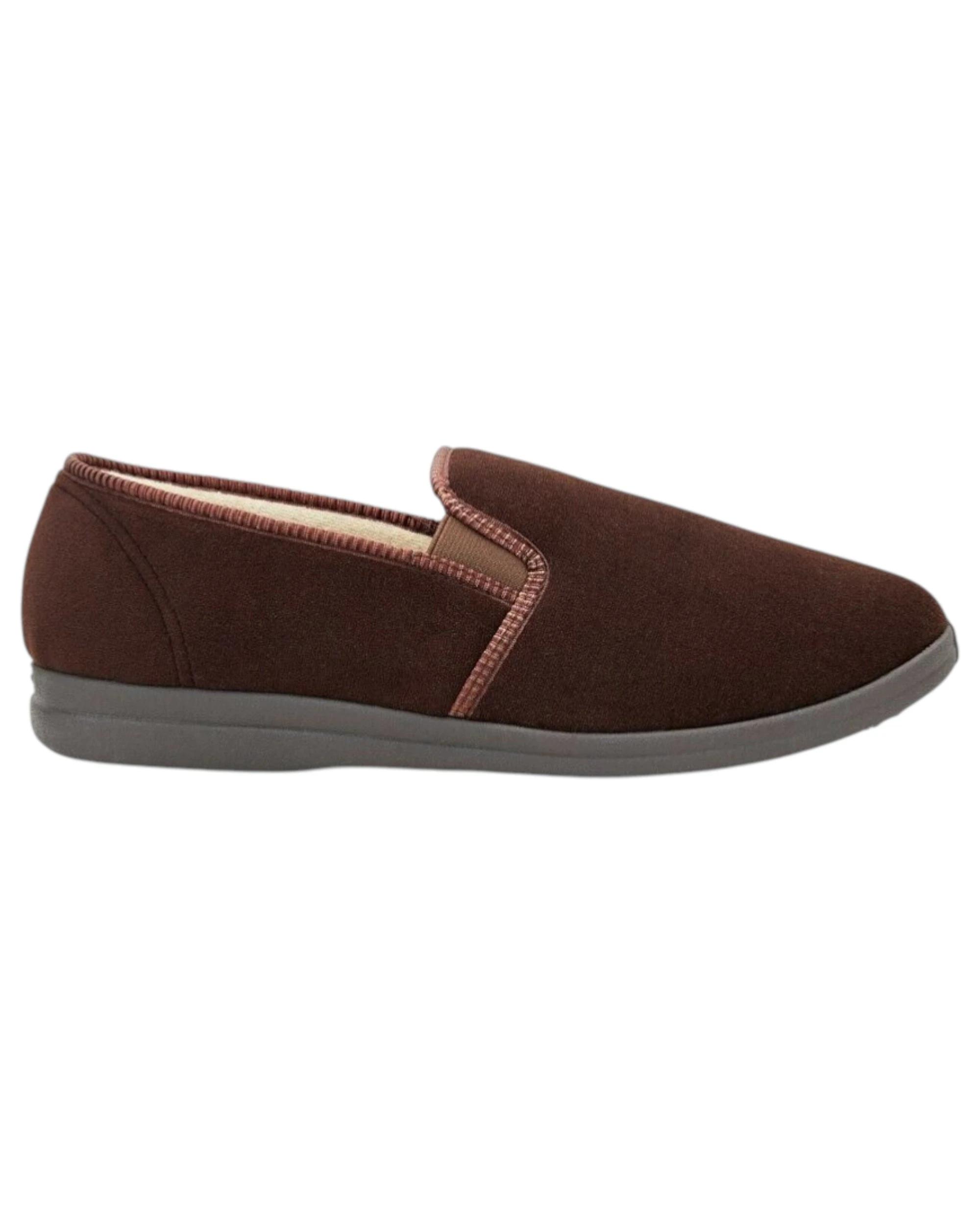 4 Grosby Percy Slippers Mens Shoes Casual Slip On Moccasins Navy CHOCOLATE, 4 of 4