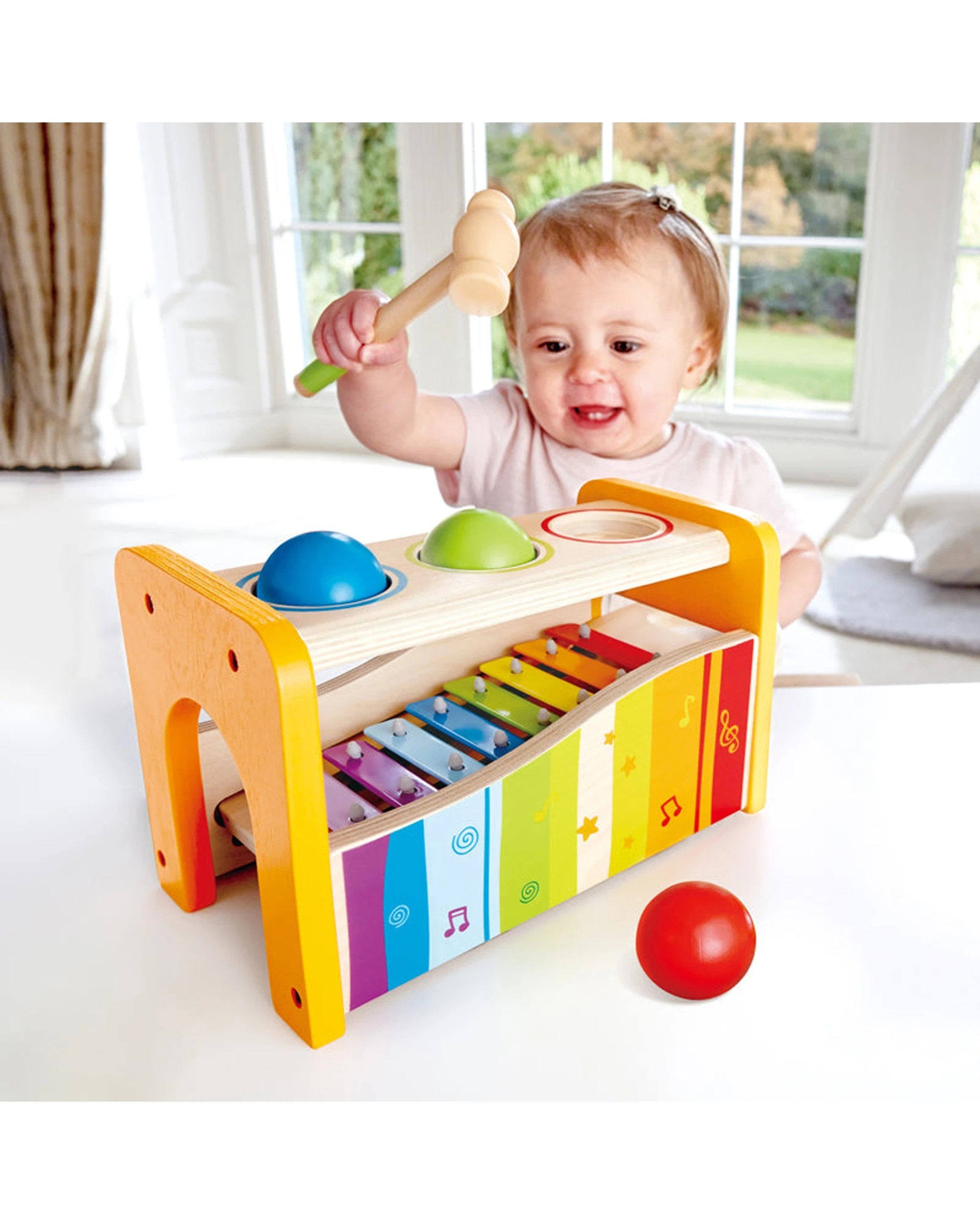3 Hape Kids Toddler Pound & Tap Bench Xylophone Ball Drop Musical Toy - Multi, 3 of 3