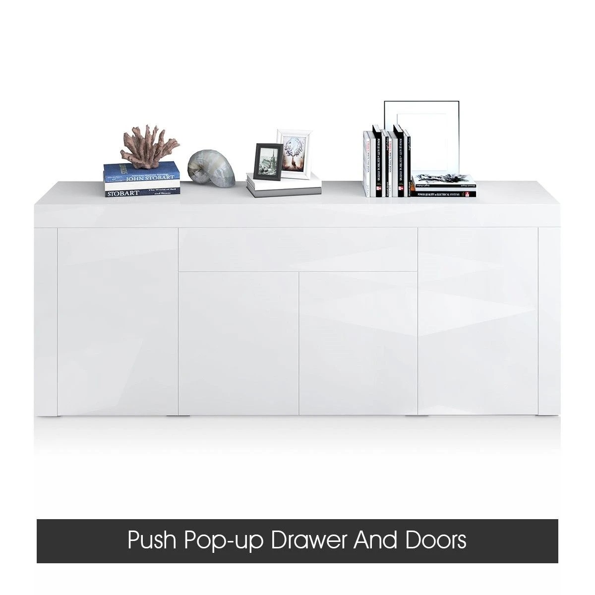 3 Ausway Sideboard Buffet Cabinet Table High Gloss Storage Cupboard, 3 of 7