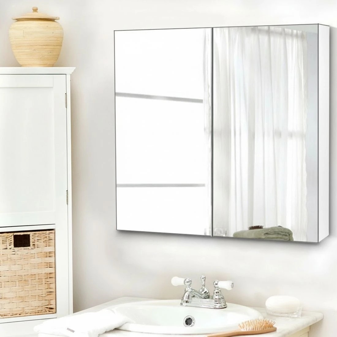 5 Cefito Bathroom Mirror Cabinet 750x720mm - White, 5 of 5