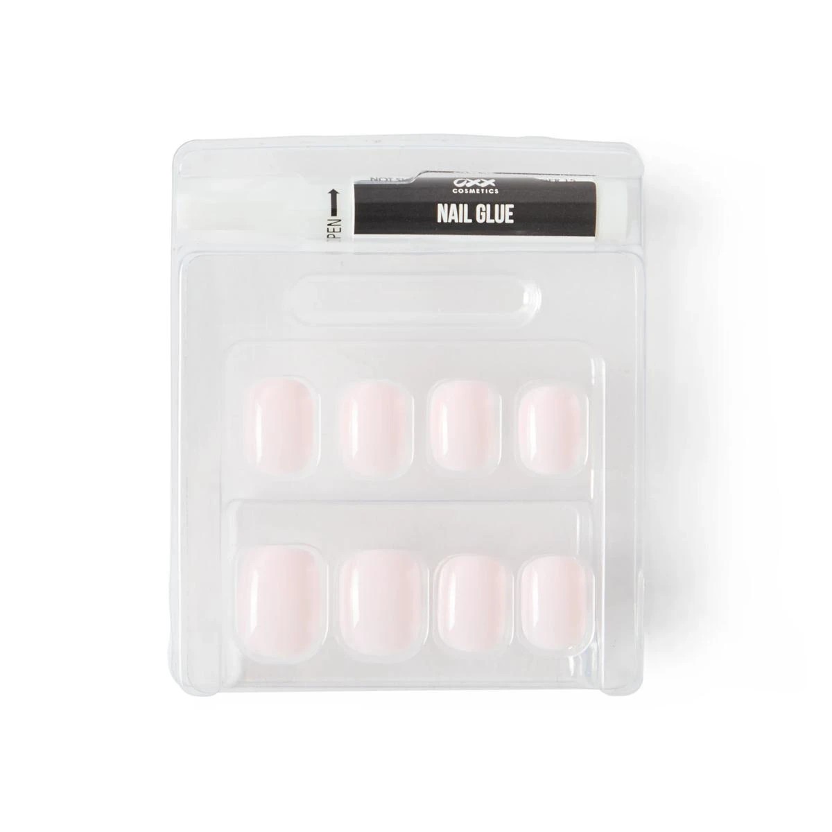 4 OXX Cosmetics 24 Pack Artificial Nails with Adhesive - Short Square Shape, Pink, 4 of 5