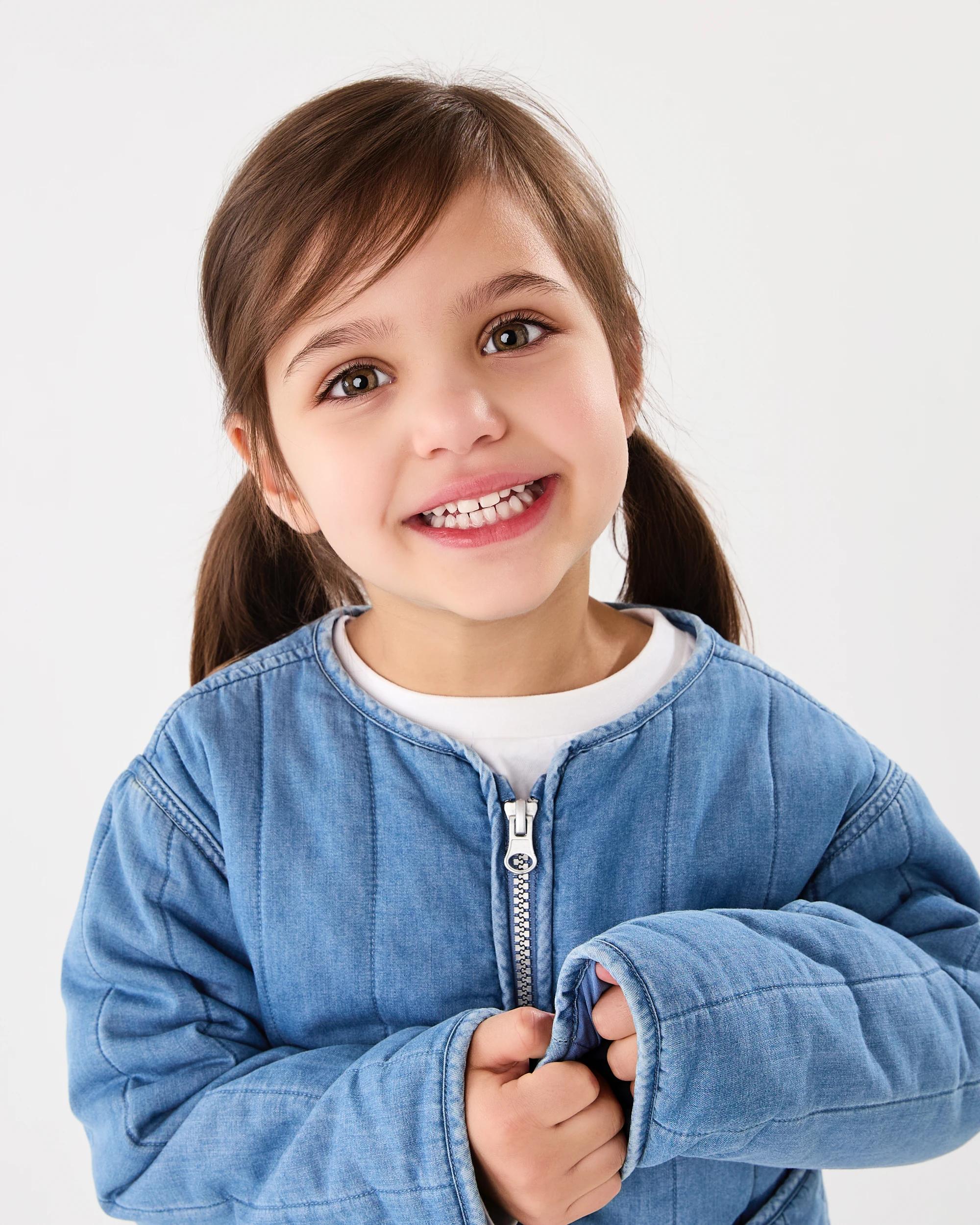 3 Chambray Padded Jacket Mid Denim, 3 of 8