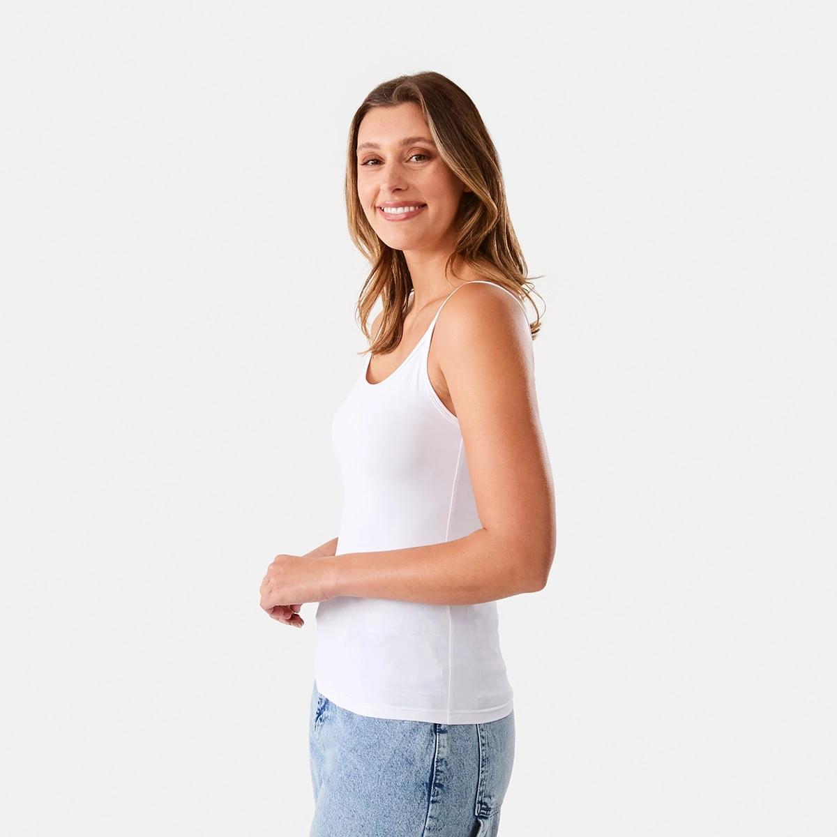 3 Sleeveless Luxe Cami White, 3 of 7