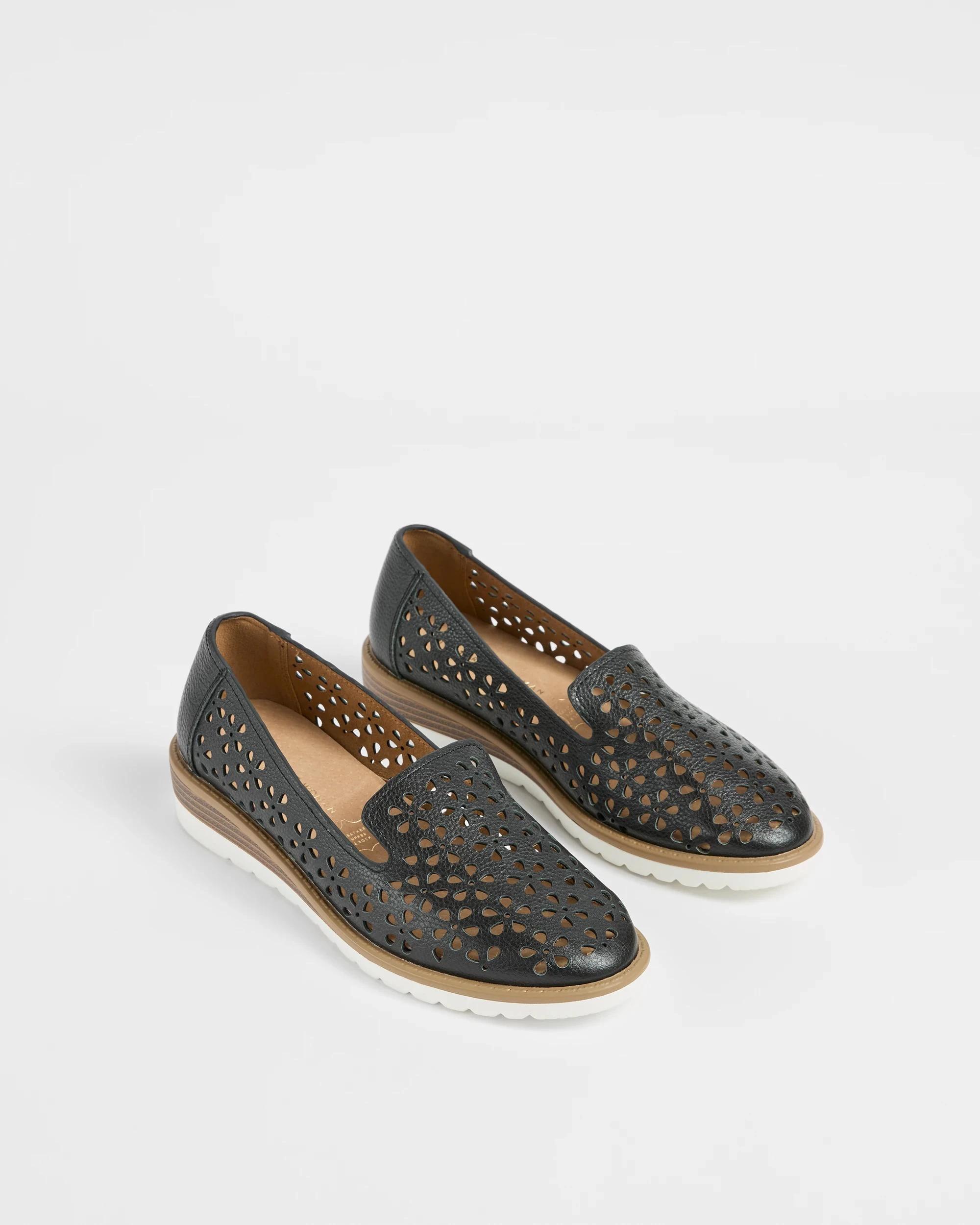 3 Target Womens Cut Out Leather Wedge Loafer - Lizzy BLACK, 3 of 3