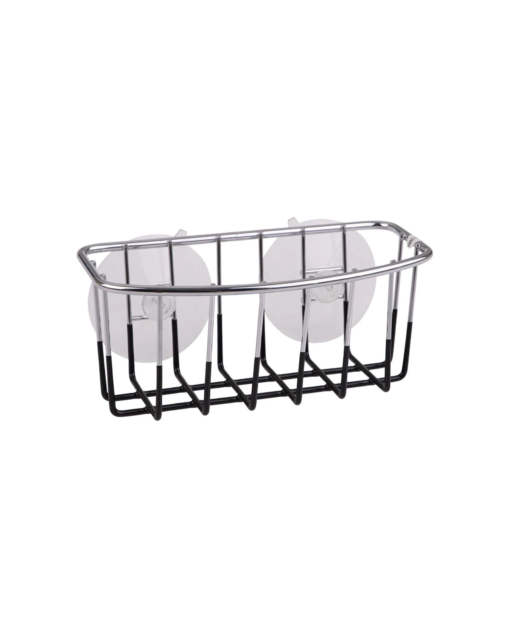 1 D.Line PVC Wall Mount Sponge Caddy With Suction Cups Kitchen Storage Organiser - Black, 1 of 1