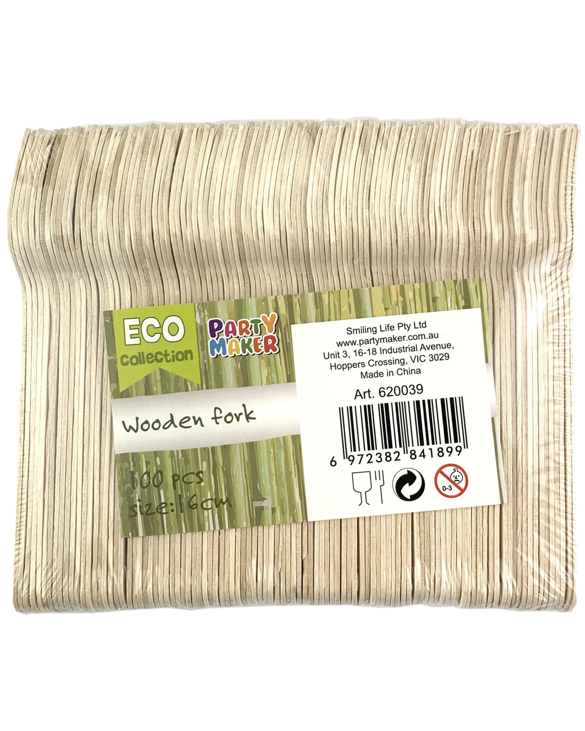 2 Partyrama Eco Wooden Forks Bulk pack of 100, 2 of 2