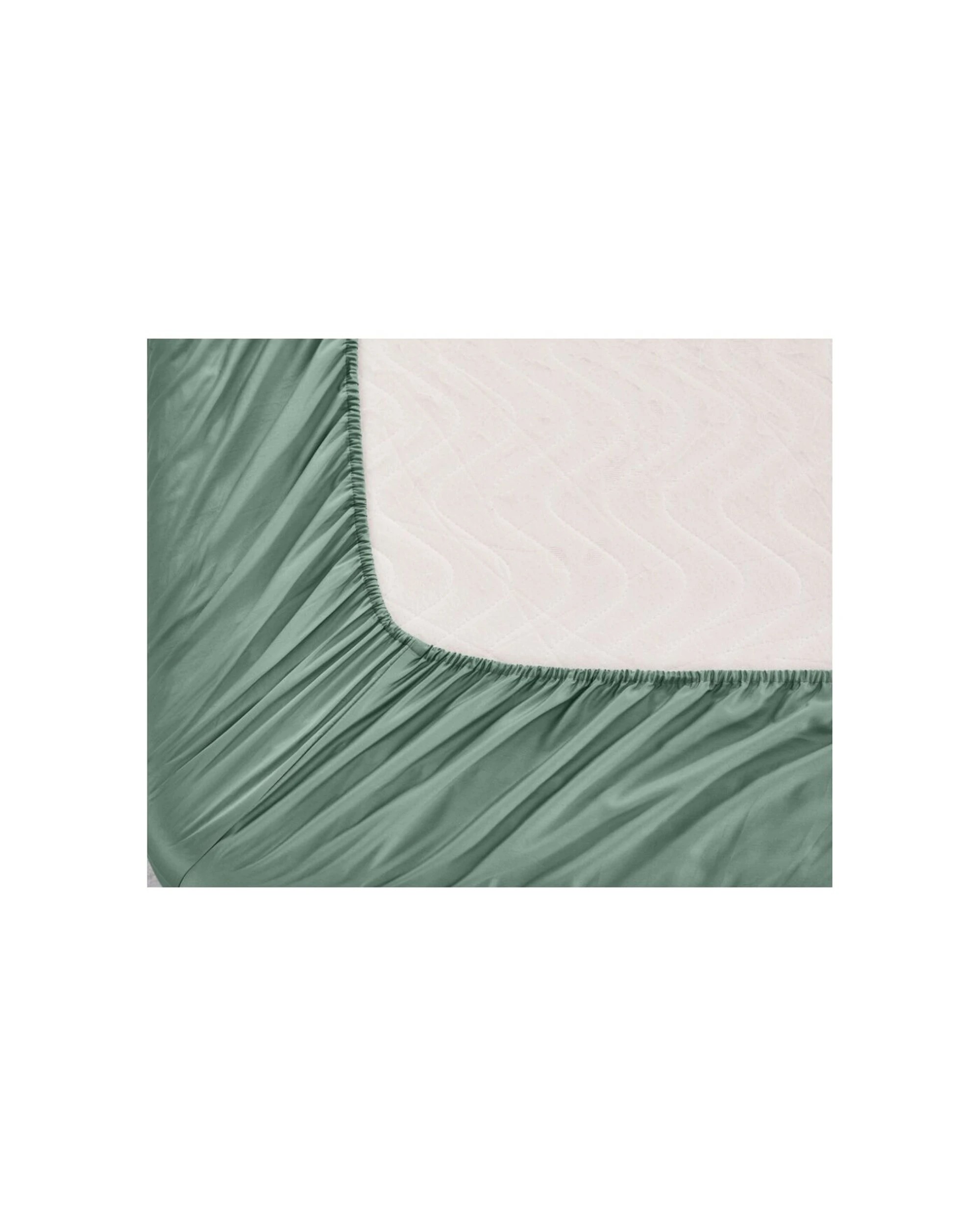 3 Grosvenor House 500TC Egyptian Cotton Fitted Bed Bedding Sheet - Long Single Bed - Green, 3 of 5