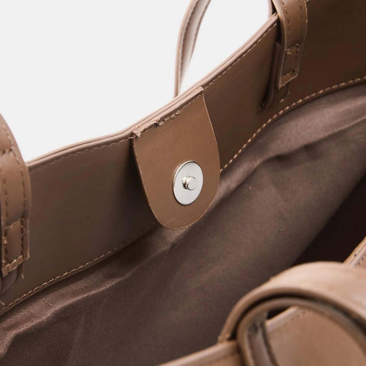 4 Curved Tote Bag Rich Tan, 4 of 6