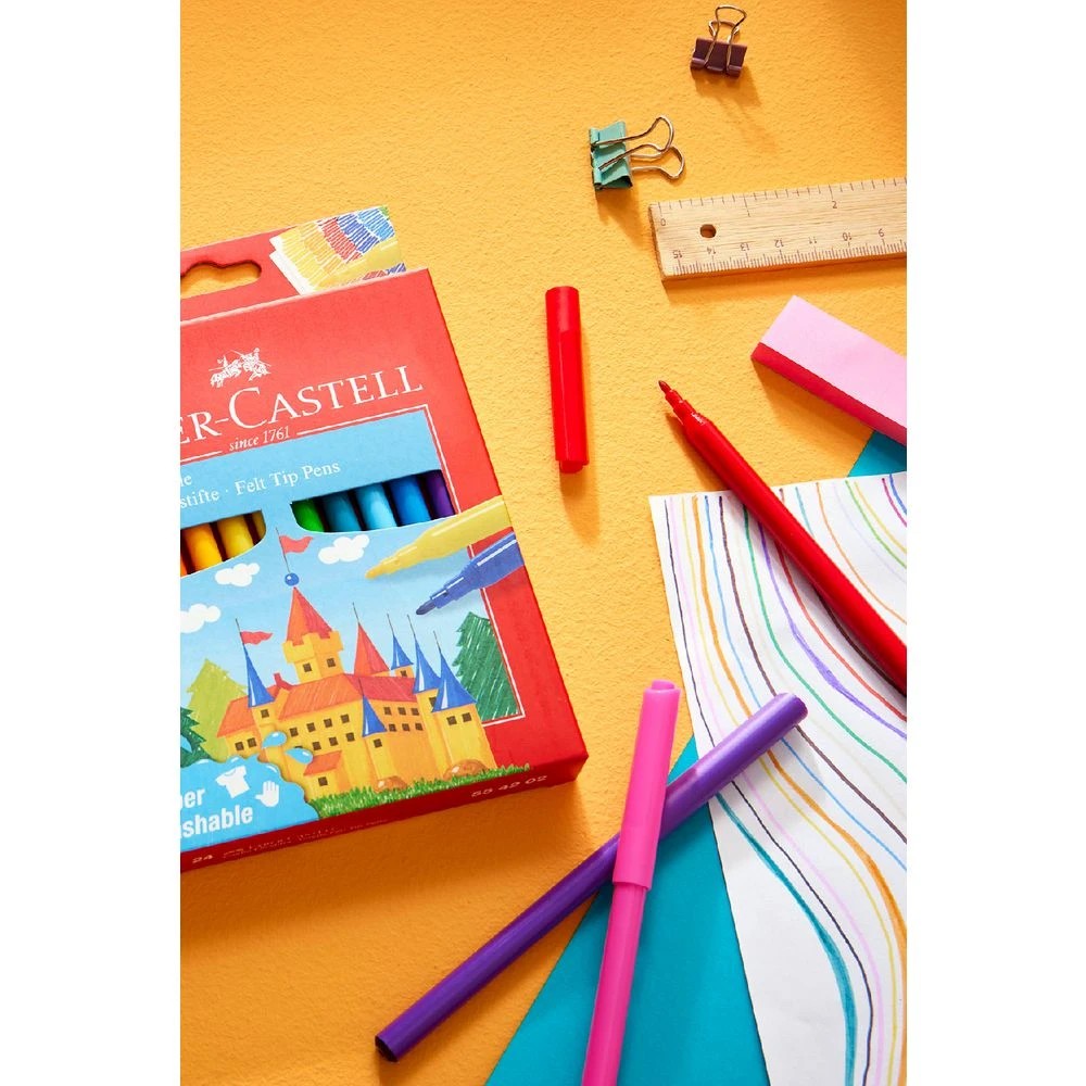 4 Faber-Castell Felt Tip Colour Markers Assorted 24 Pack, 4 of 5