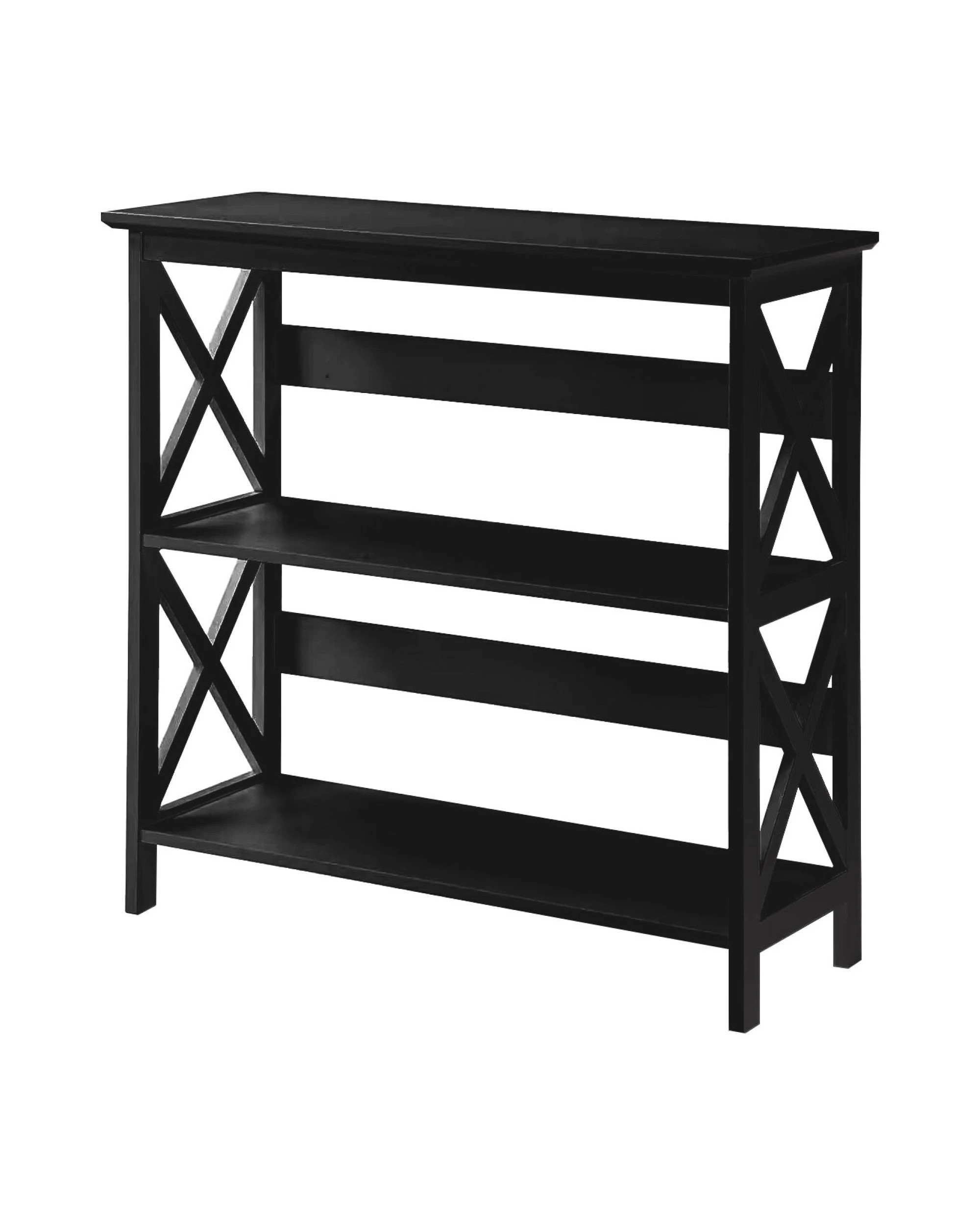 3 Sarantino Lucas 3-tier Bookshelf Display Rack In Black, 3 of 10
