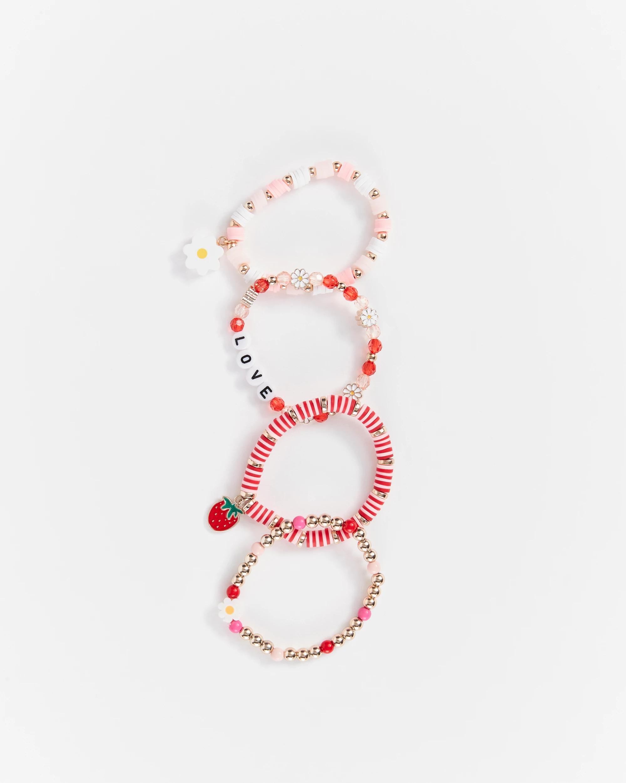 1 Target Kids Strawberry Charm Bracelet Set RED, 1 of 2