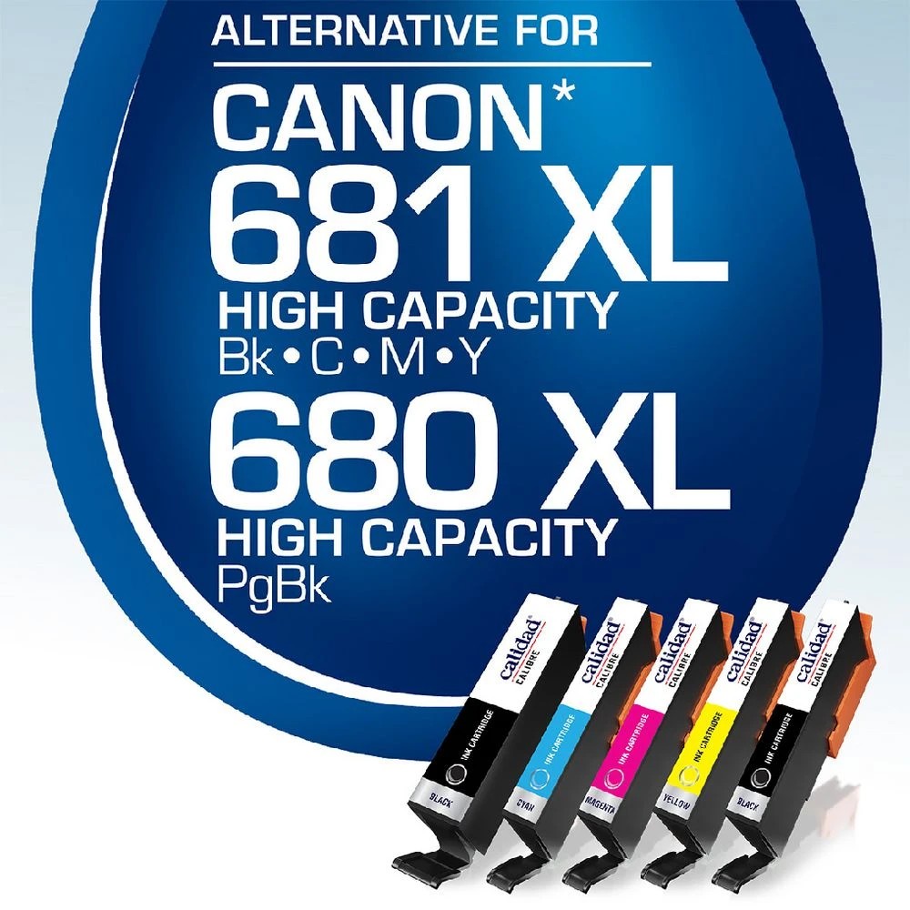 2 Calidad Ink Cartridges Canon PGI-680XL Assorted 5 Pack, 2 of 7