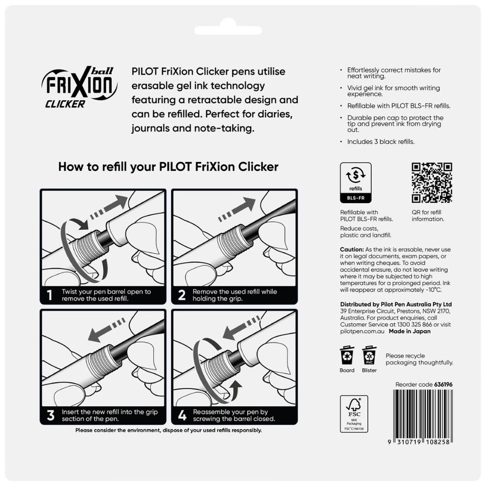 2 PILOT FriXion Clicker Erasable Gel 0.7mm Assorted 11 Pack, 2 of 9
