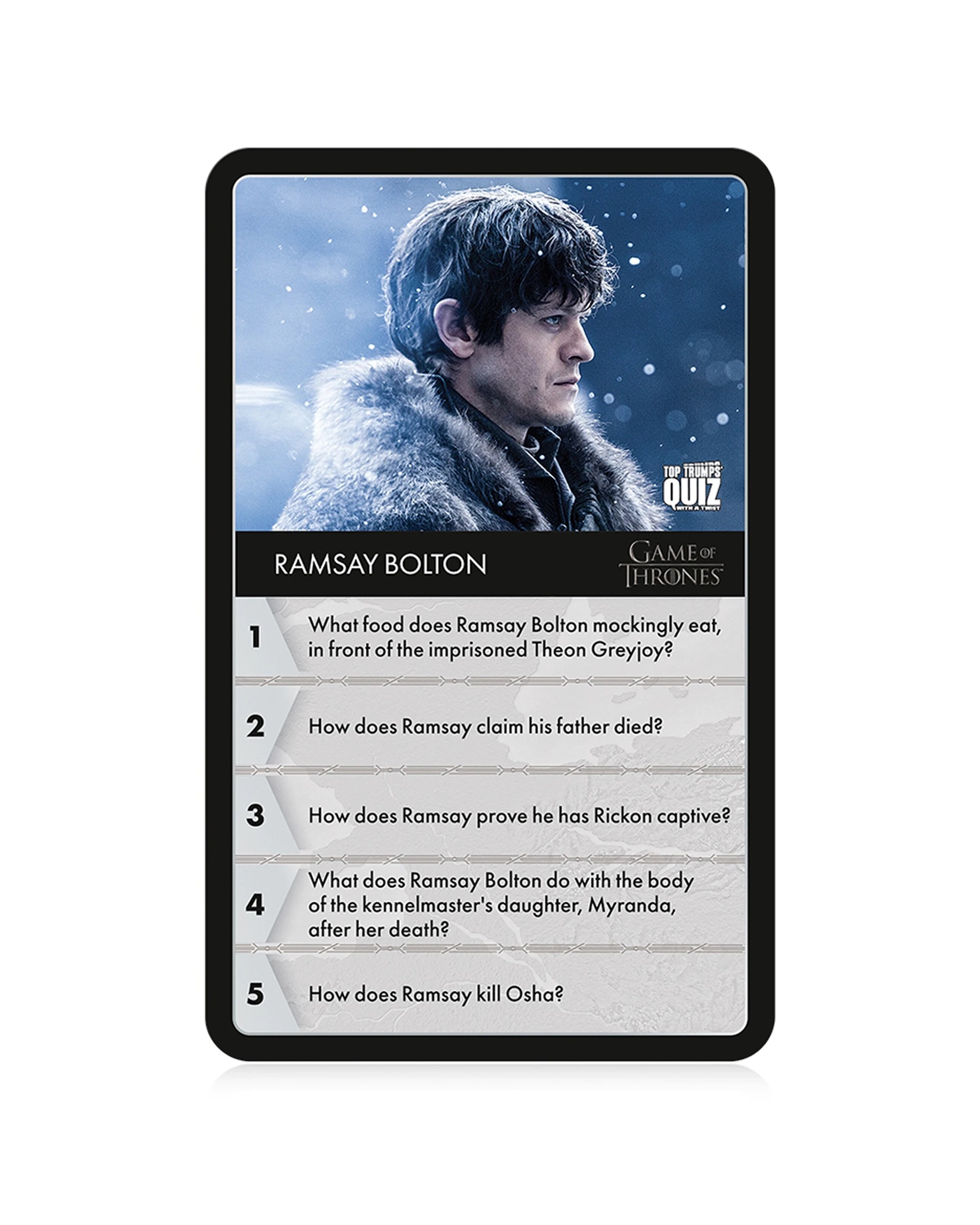 5 Game Of Thrones Top Trumps Quiz Card Game - Black, 5 of 7