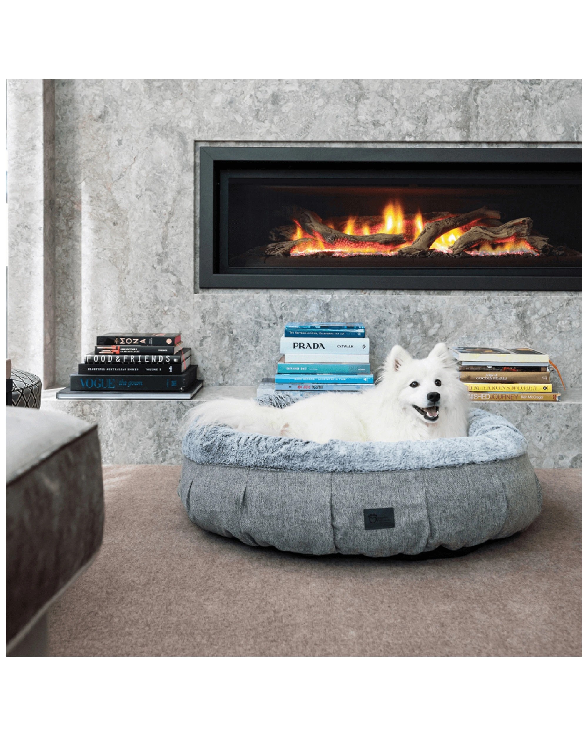 3 Superior Pet Goods Harley Dog Bed Large Vegan Dog Bed Reversible Non-Slip - Grey, 3 of 4