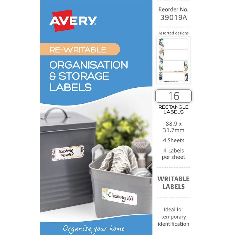 1 Avery 4UP Dry Erase Storage Labels Palm Trees 4 Sheets, 1 of 6