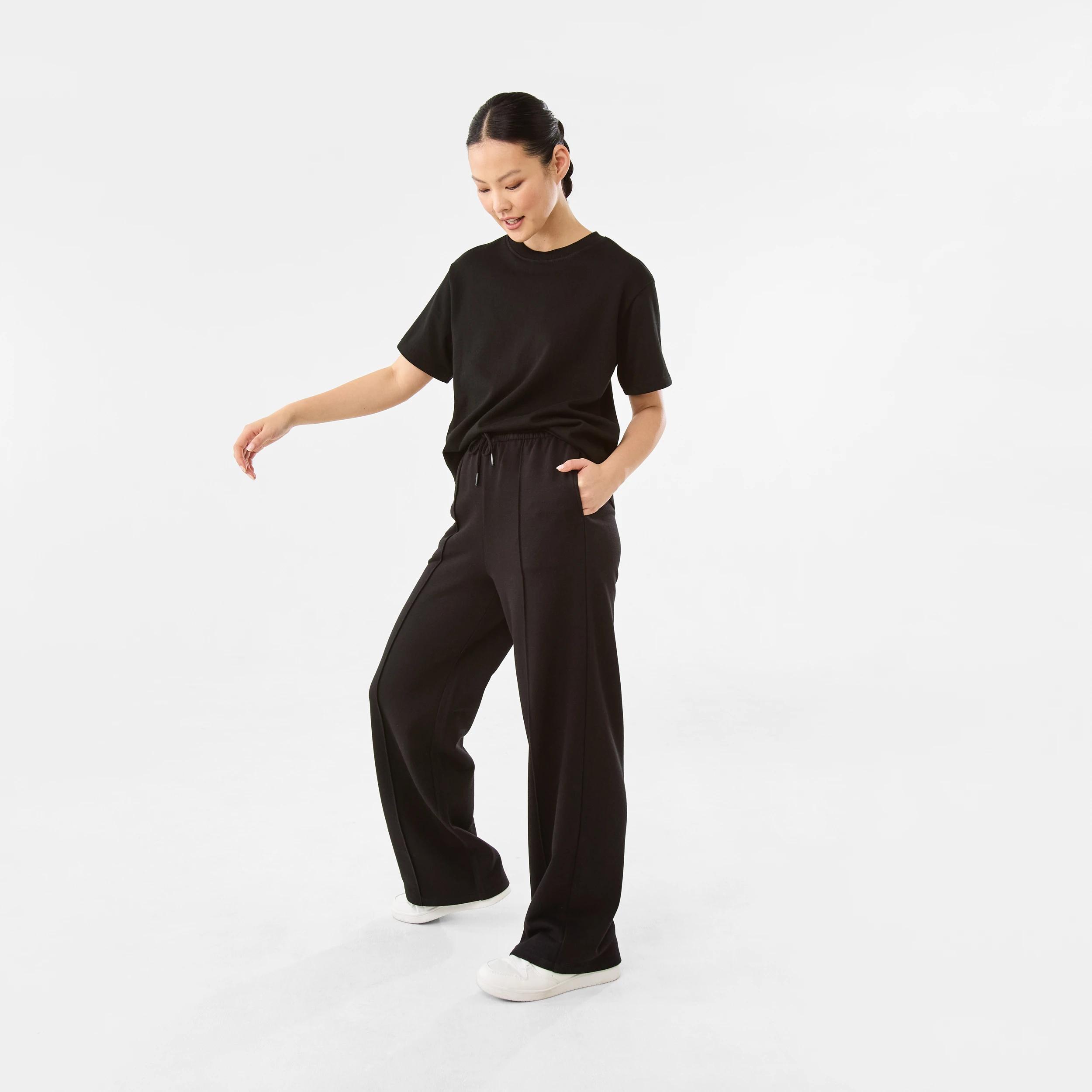 4 Active Womens French Terry Trackpants BLACK, 4 of 7