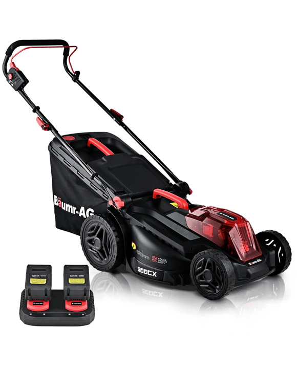 Baumr-AG 500CX 40V SYNC 17" Cordless Lawn Mower Kit, Fast Charger, 2 x 4Ah Battery, 5 Stage Height Adjustment