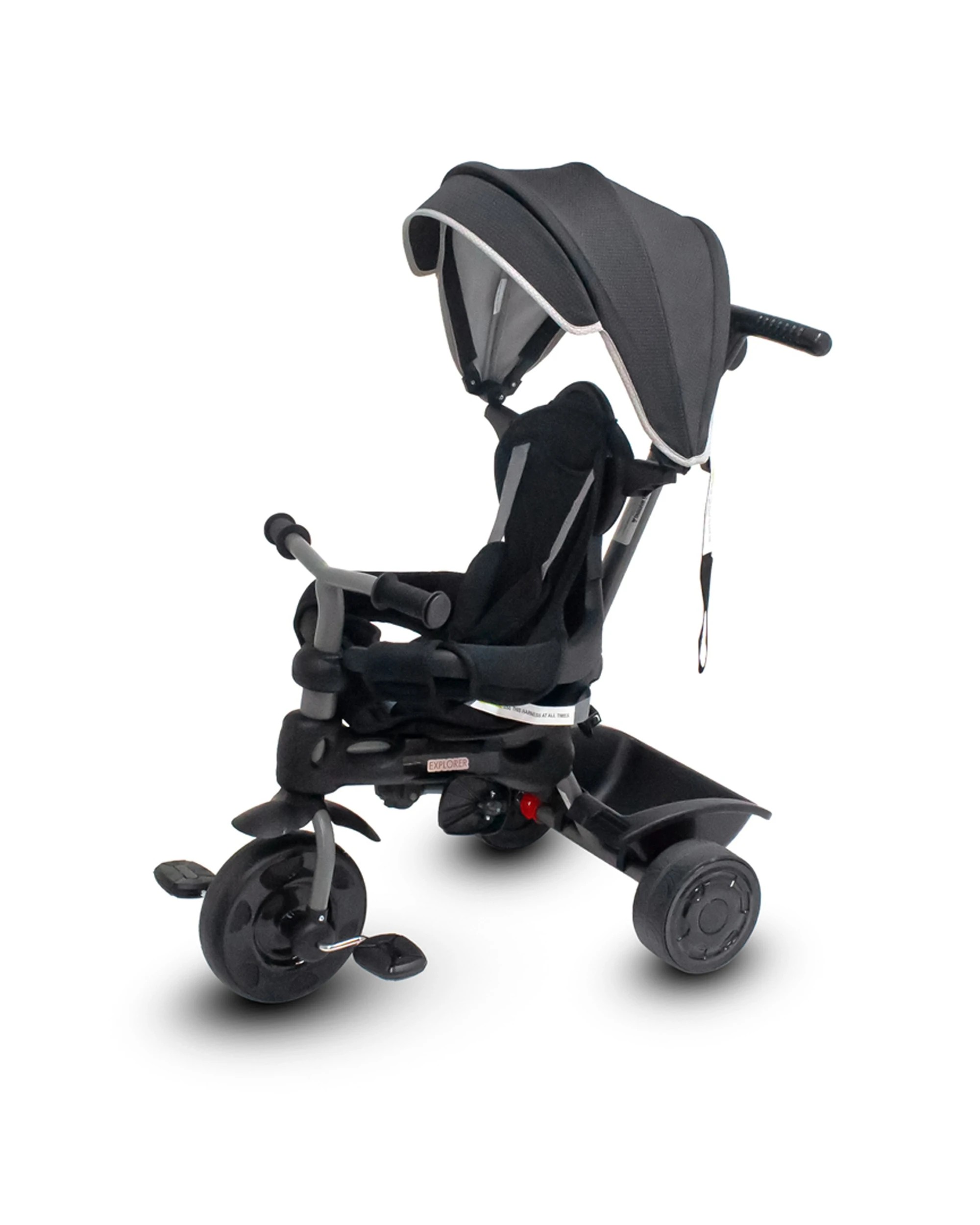 1 Vee Bee Explorer Kids Toddler Trike Ride On Black With Canopy Parent Handle 10-36 Months - Black, 1 of 9