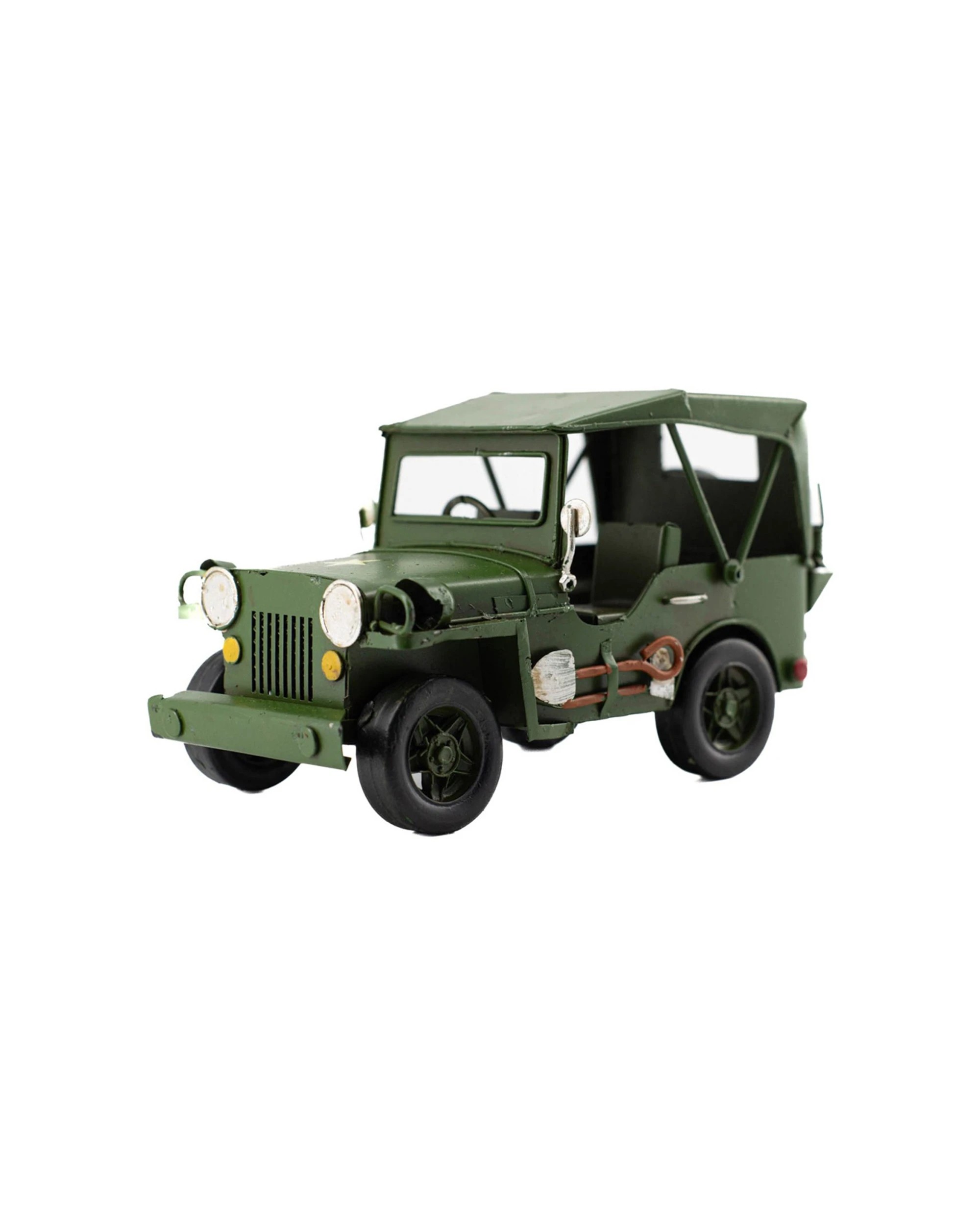 1 Boyle Jeep With Canopy Metal Display Ornament Decor 17cm - Green, 1 of 6