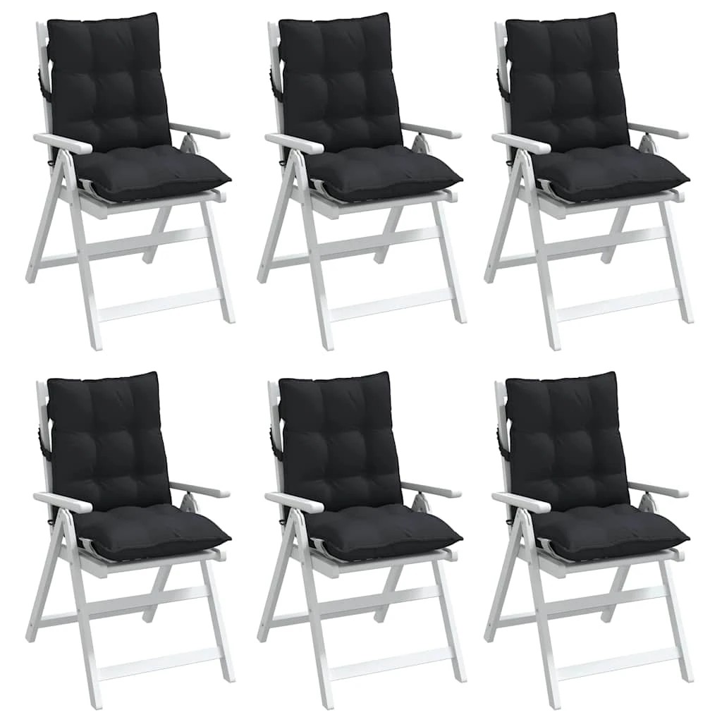 2 vidaXL Lowback Chair Cushions 6 Pcs Oxford Fabric - Black, 2 of 7