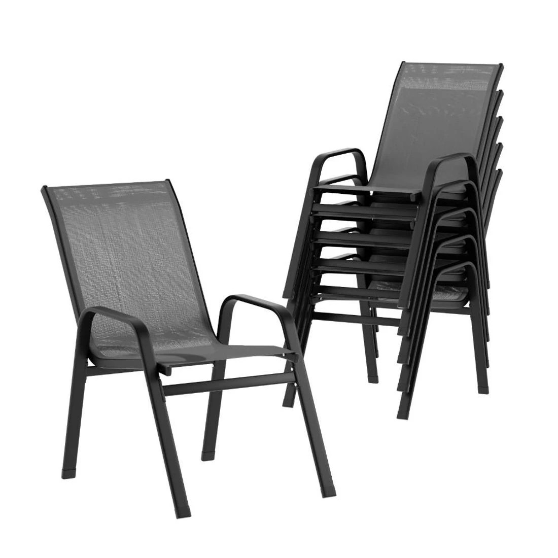 1 Gardeon 6PC Outdoor Dining Chairs - Grey, 1 of 6