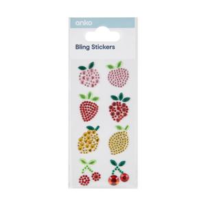 8 Piece Bling Stickers - Fruit
