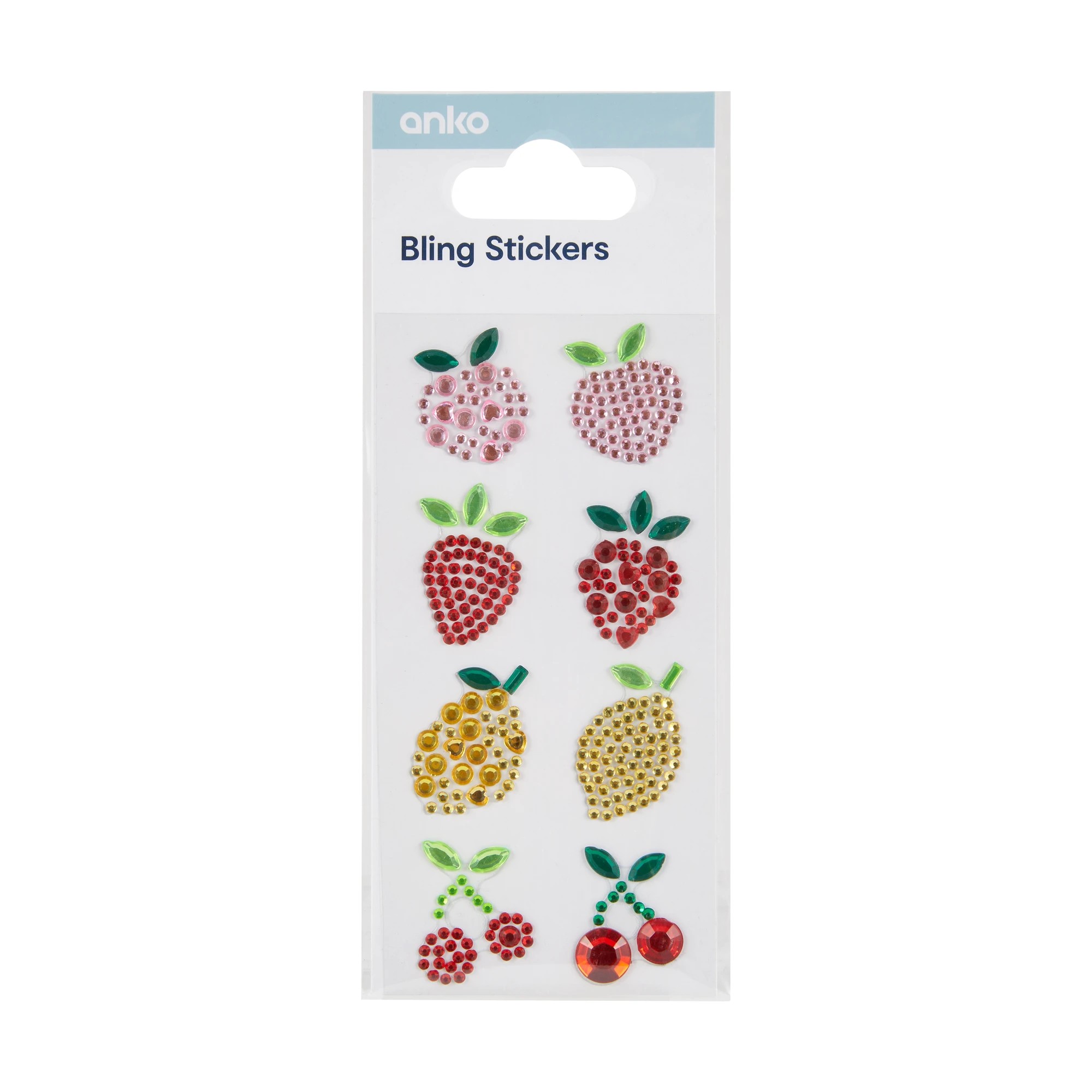 1 8 Piece Bling Stickers - Fruit, 1 of 2