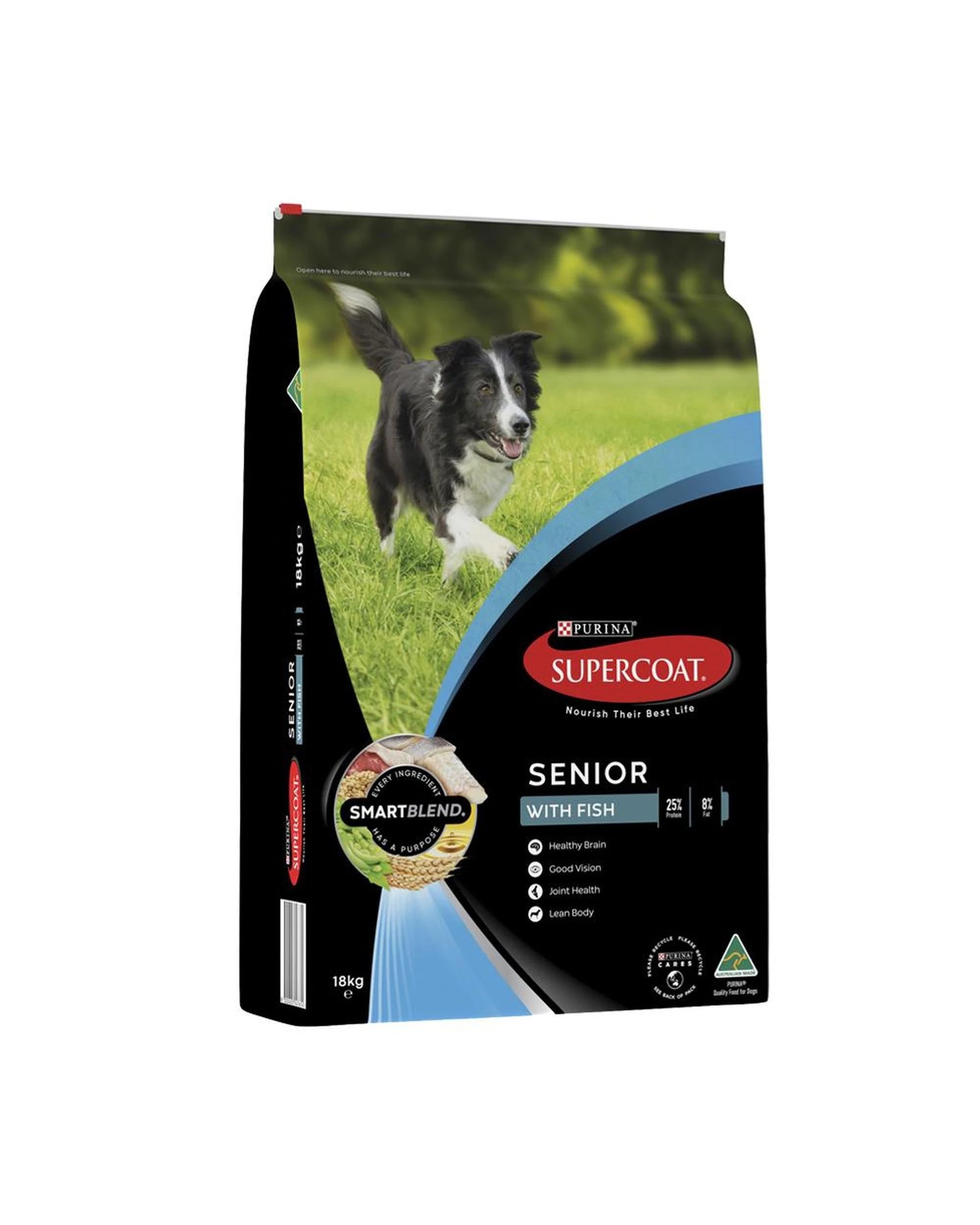 1 Supercoat Adult SmartBlend Senior Dry Dog Food w/ Real Fish 18kg, 1 of 1