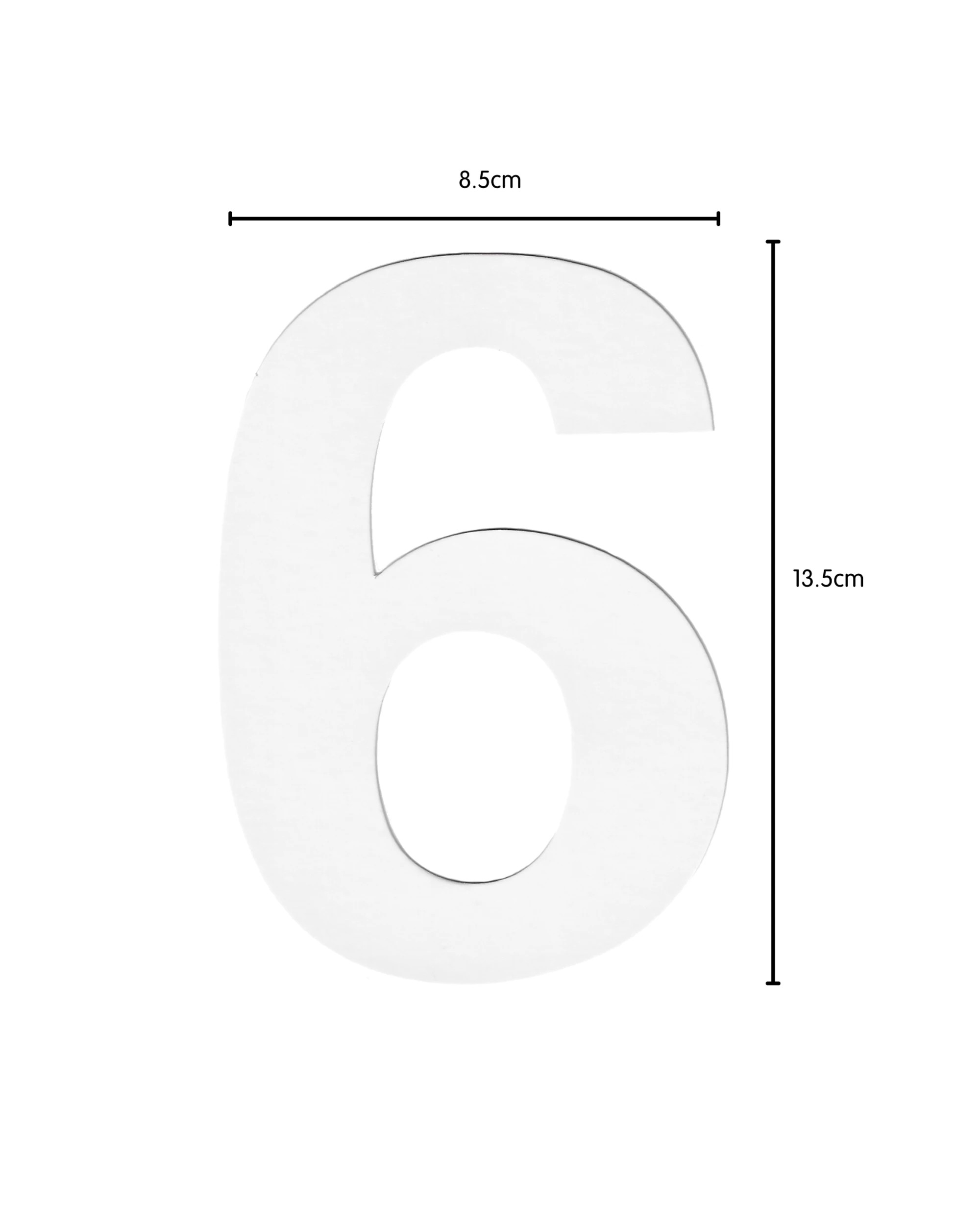 2 Party Maker Cardboard Number 6 Pack of 2 - White, 2 of 3