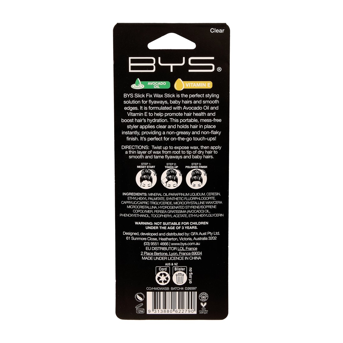 4 BYS Slick Fix Hair Wax Stick 12g, 4 of 4