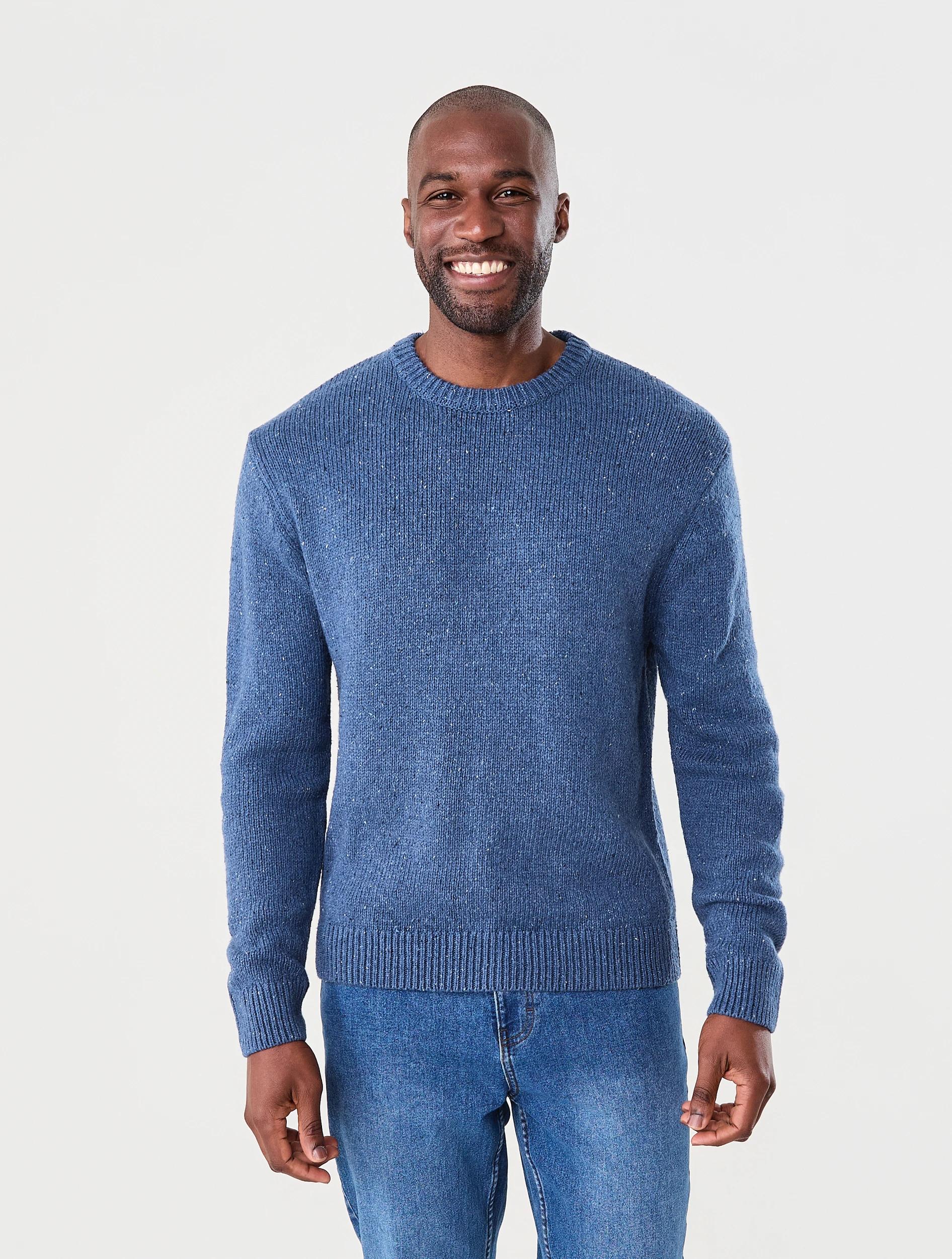 1 Twisted Yarn Crew Knit Jumper Navy, 1 of 6