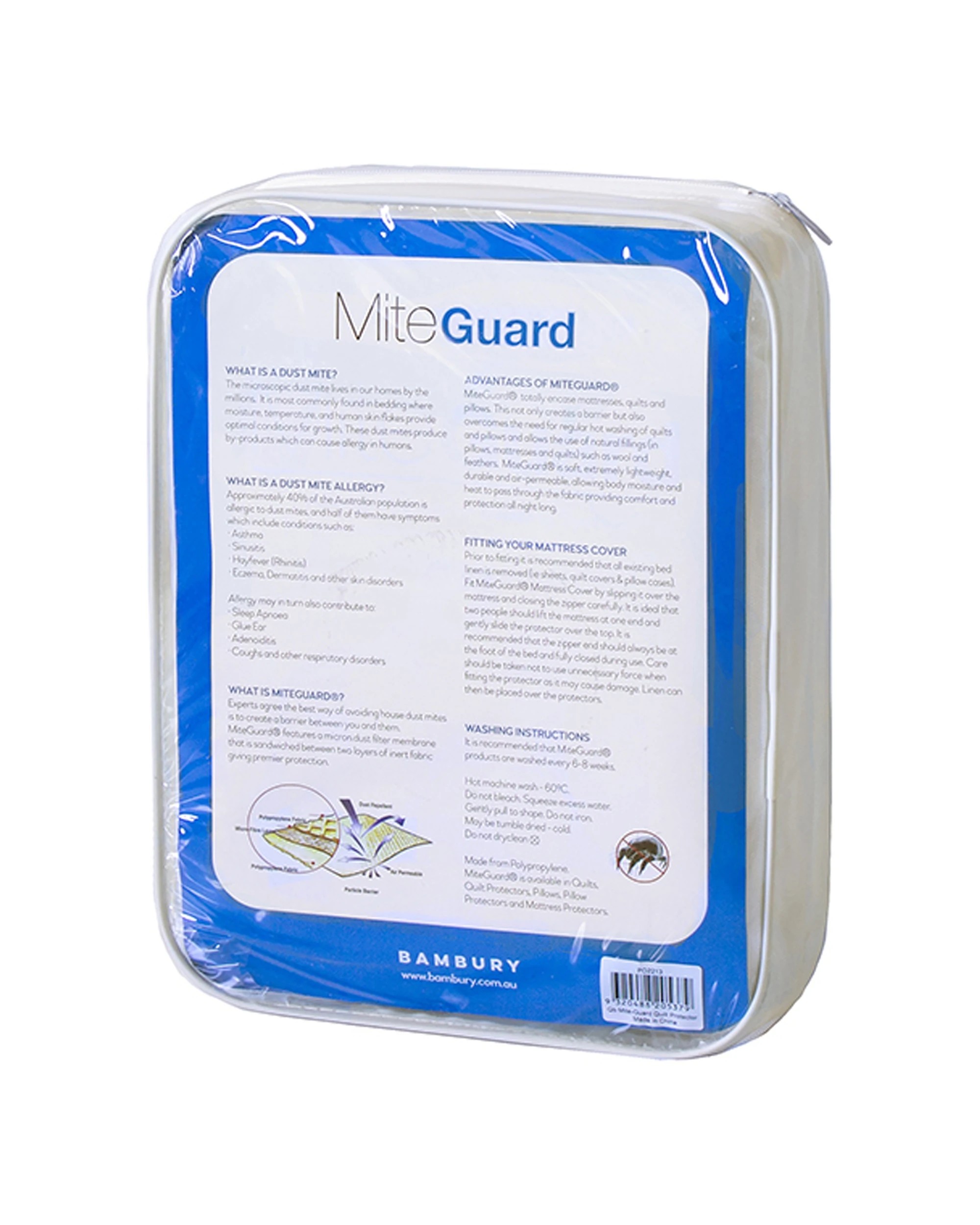 3 Bambury Mite-Guard Quilt Protector Soft Non Woven - Double Bed - Multi, 3 of 3