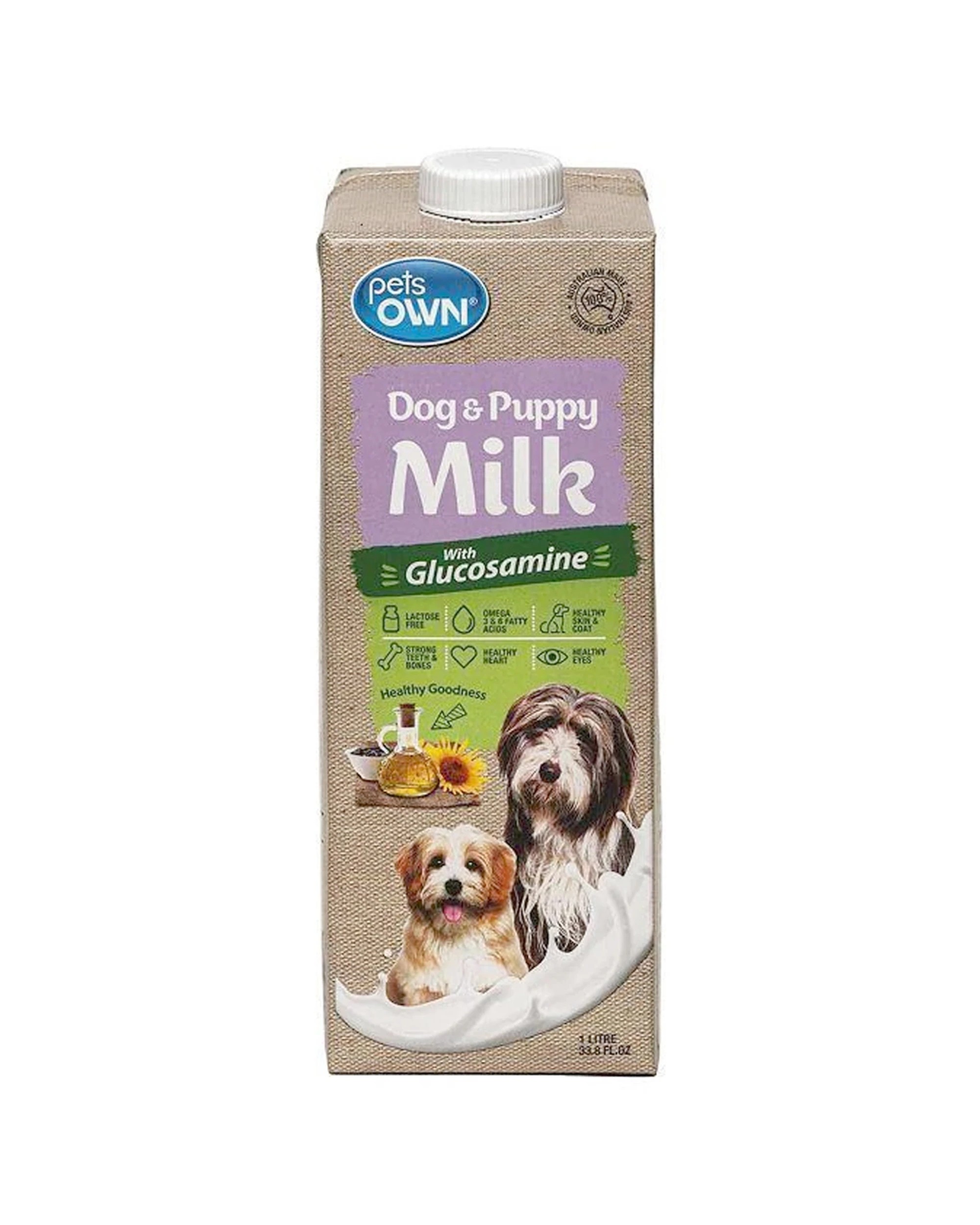 2 Pets Own Dog And Puppy Milk 4 Pack Lactose Free With Glucosamine 1L - Natural, 2 of 2