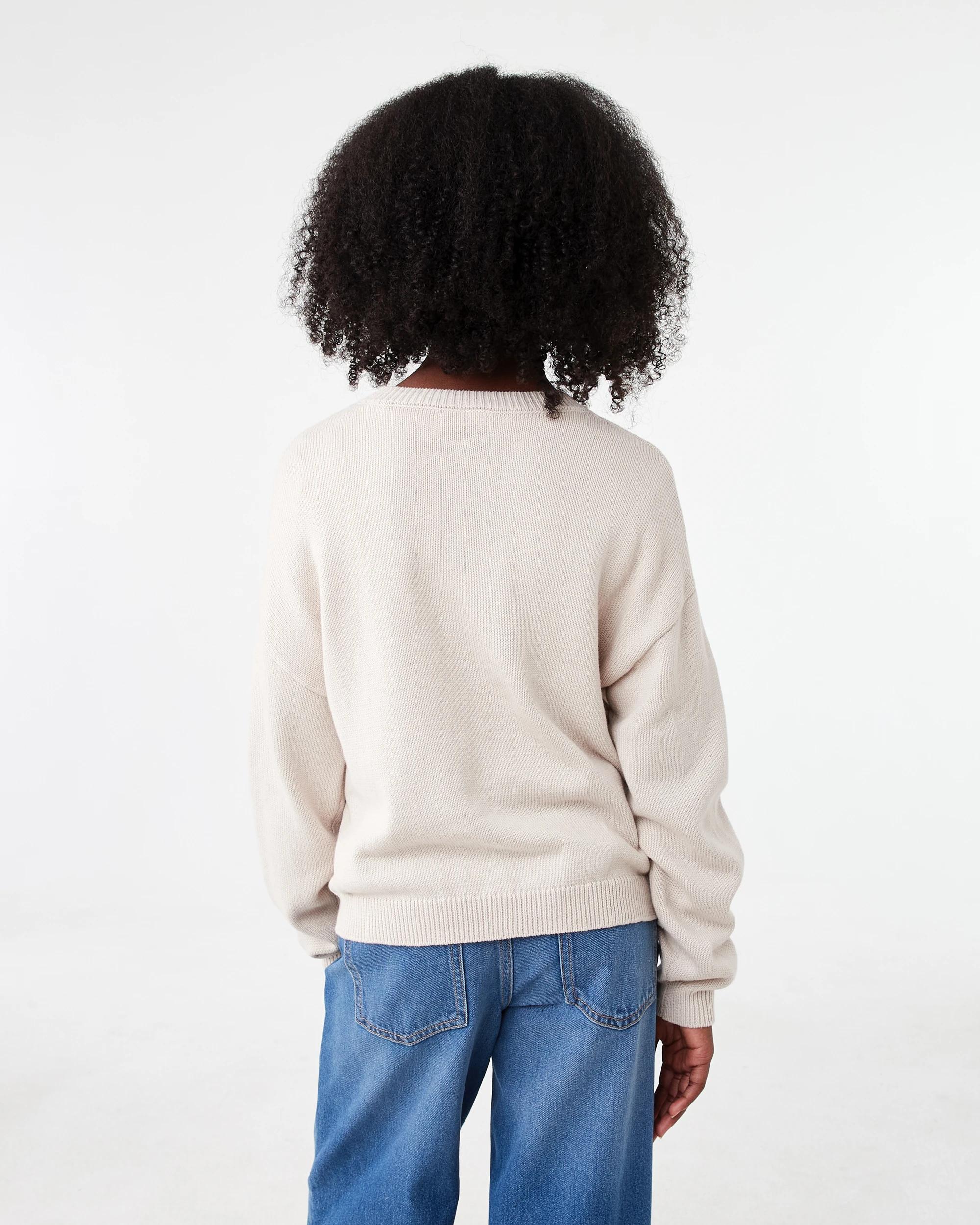 2 Cotton Jacquard Knit Sweatshirt Bge Cherry, 2 of 8