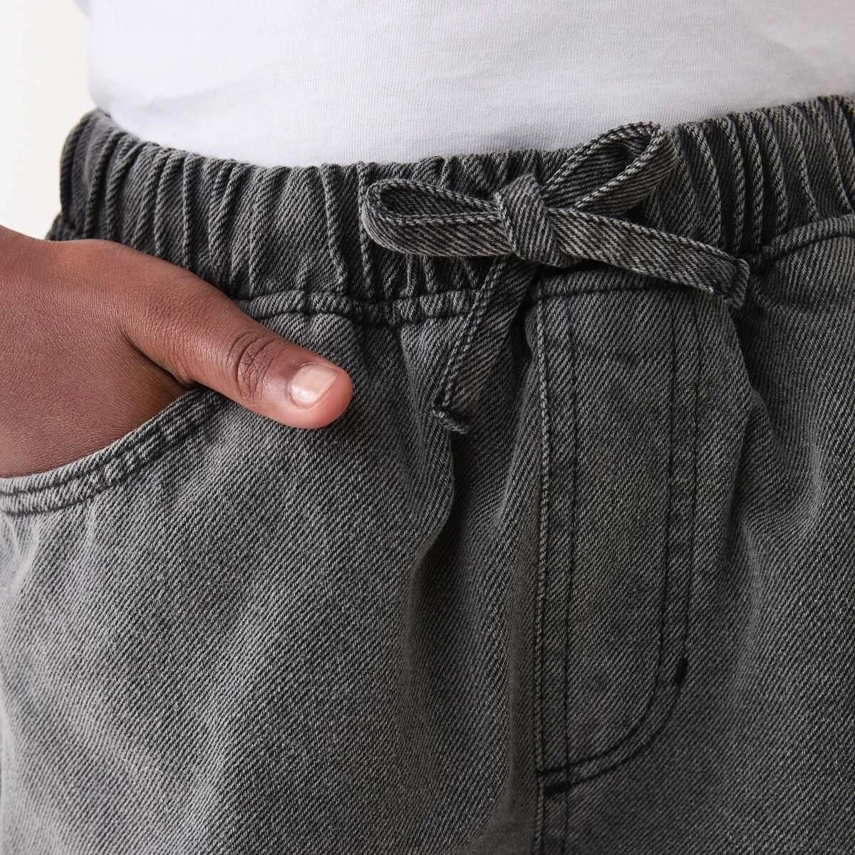 4 Pull On Denim Shorts DENIM BLACK, 4 of 6