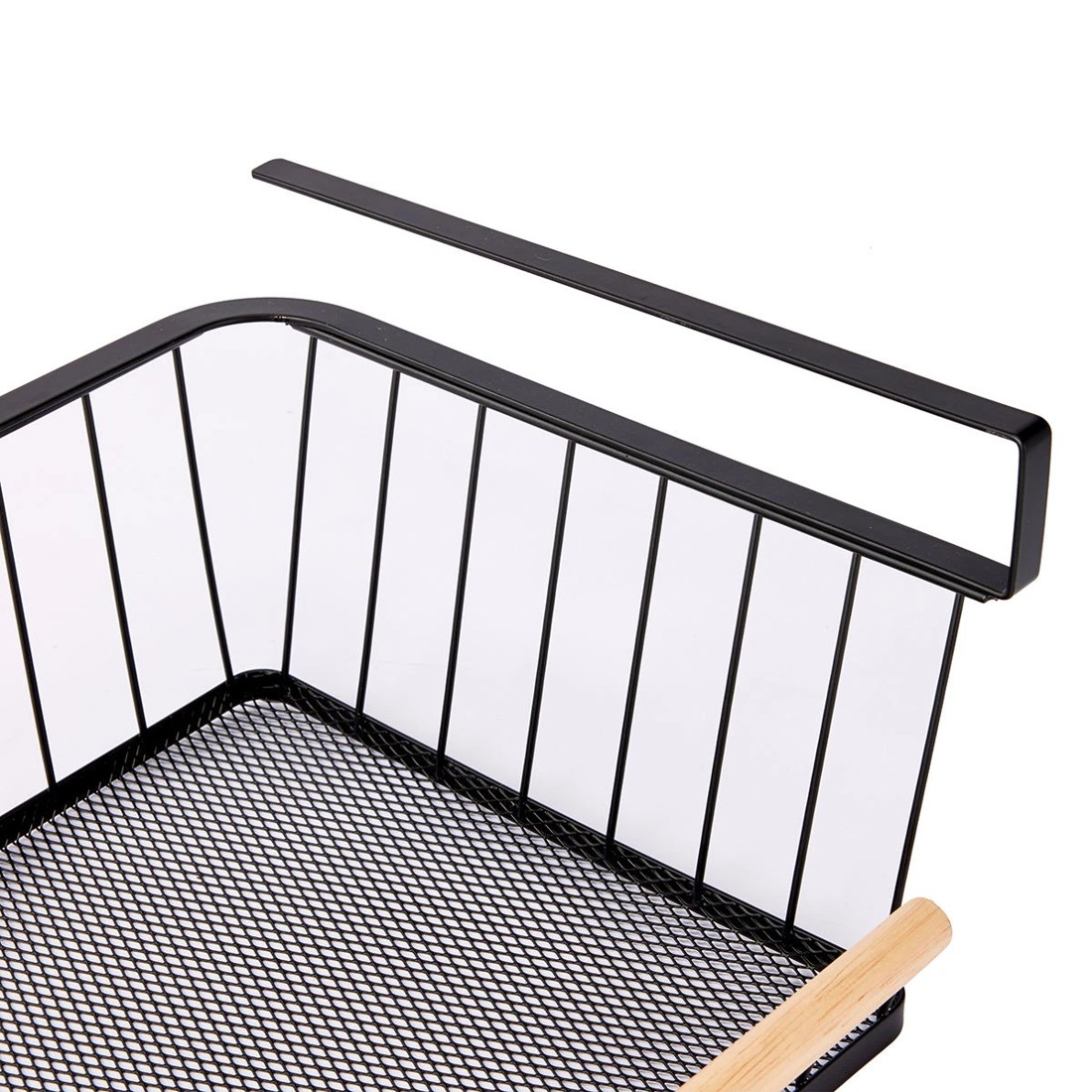 3 Wire and Wood Undershelf Basket, 3 of 9