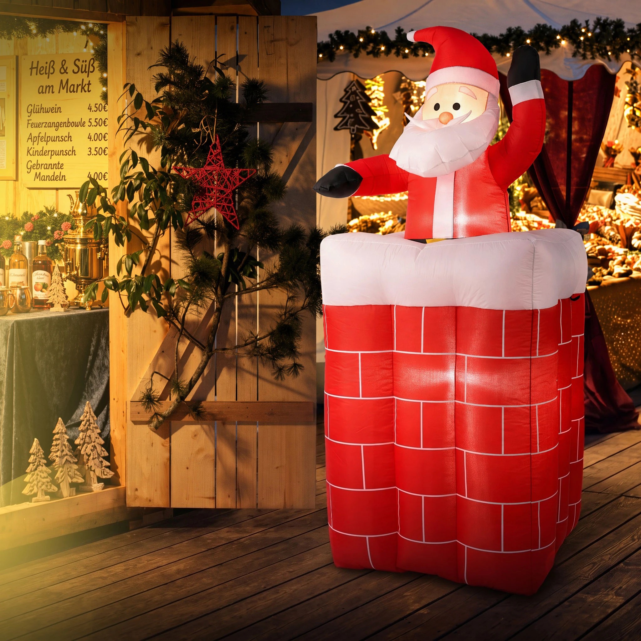 7 Jingle Jollys Christmas Inflatable Santa Pop Up 1.8M Illuminated Decorations - Multi, 7 of 9