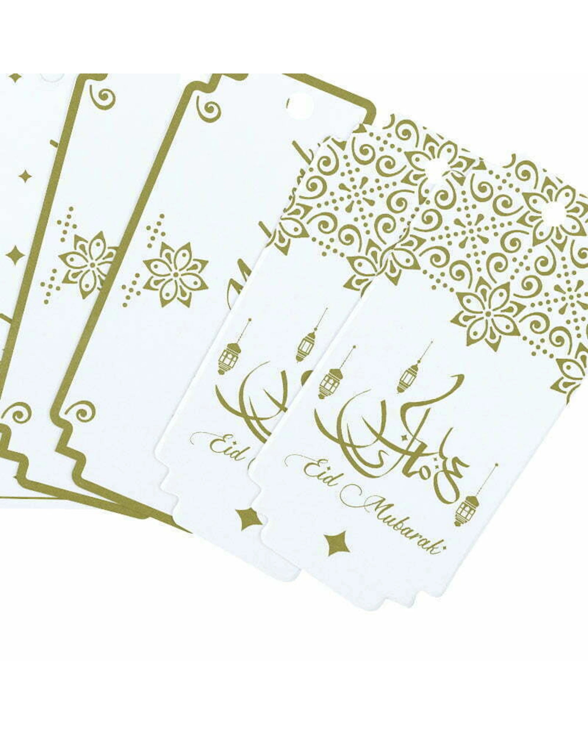 2 Party Maker Eid Mubarak Gift Tags Pack of 8 - Gold, 2 of 3