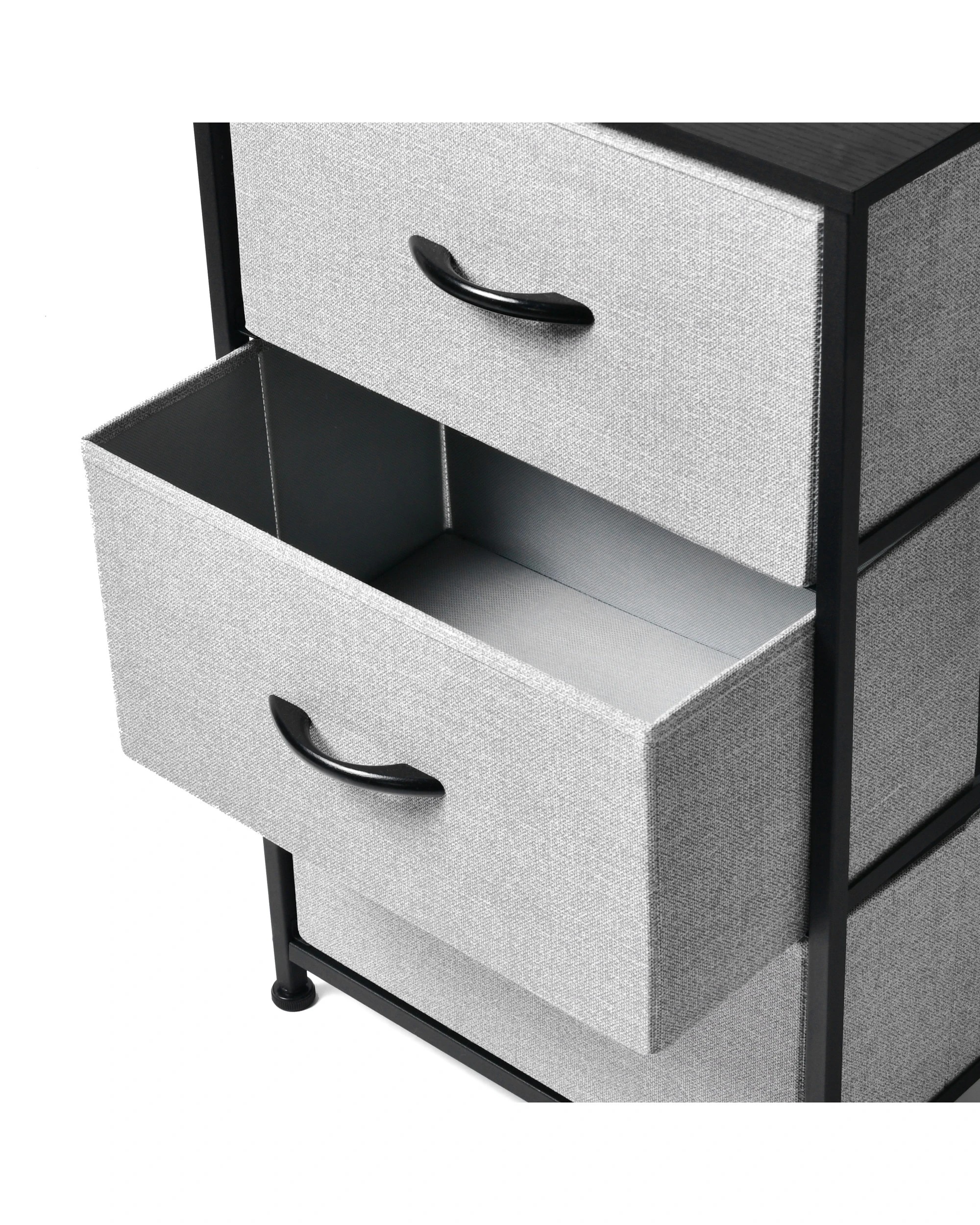 5 Sherwood Luna 3 Drawer Fabric Home Dresser - Grey, 5 of 8