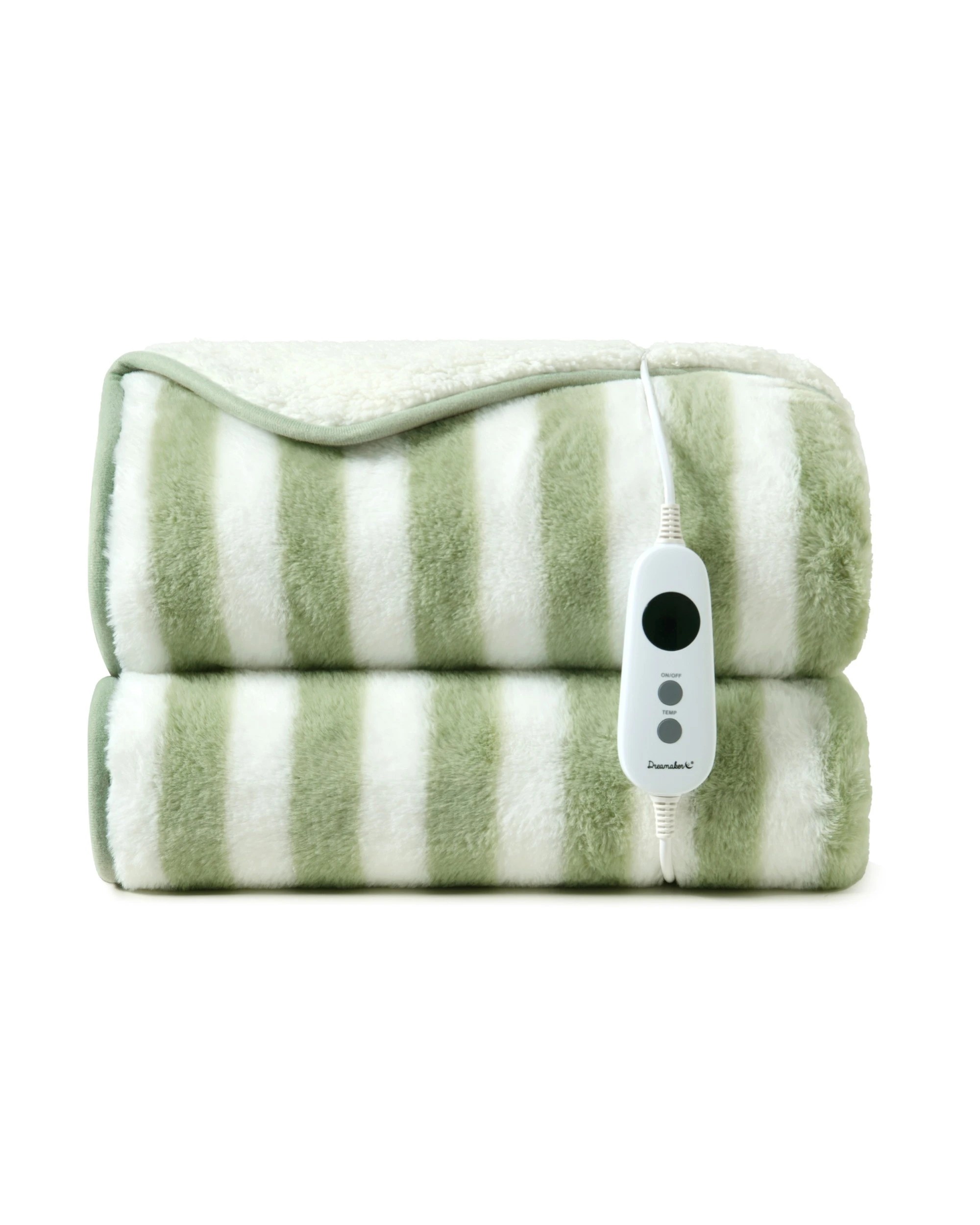 2 Dreamaker Linea Faux Fur Heated Throw 180x200cm - Olive, 2 of 9