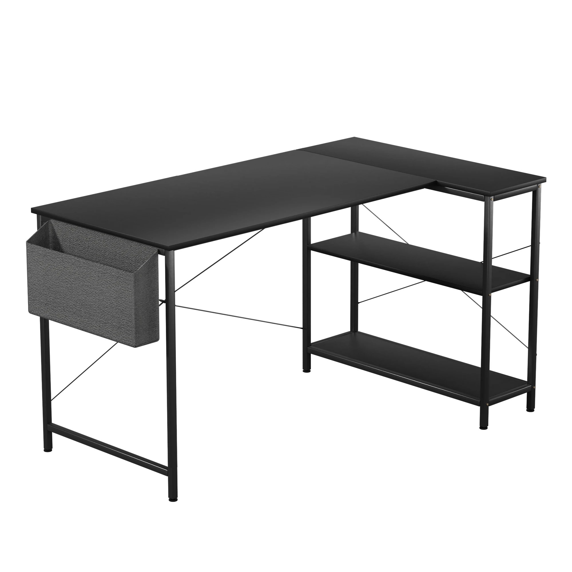1 Levede L Shaped 120cm Computer Desk - Black, 1 of 9