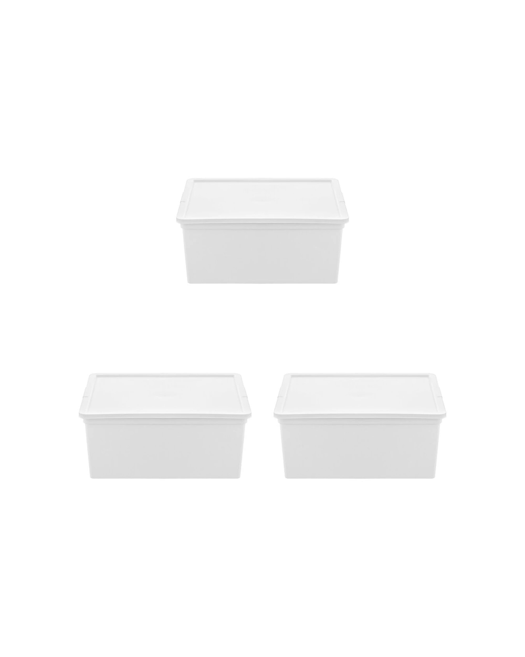 1 Boxsweden Essentials Stackable Organiser Tub 3 Pack 20L Durable Plastic - Assorted, 1 of 7