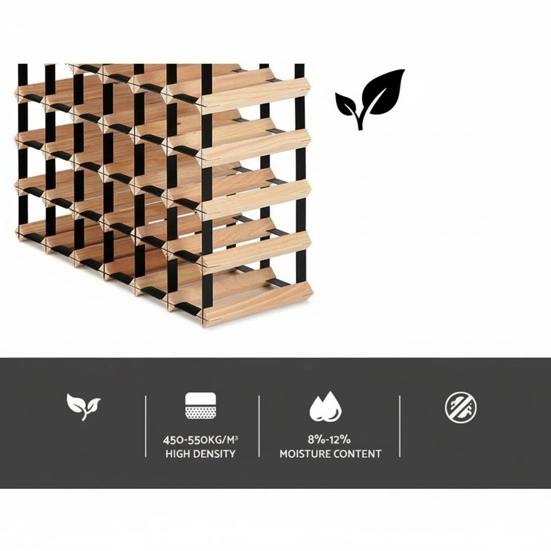 6 Artiss Wine Rack 42 Bottle - Natural, 6 of 10