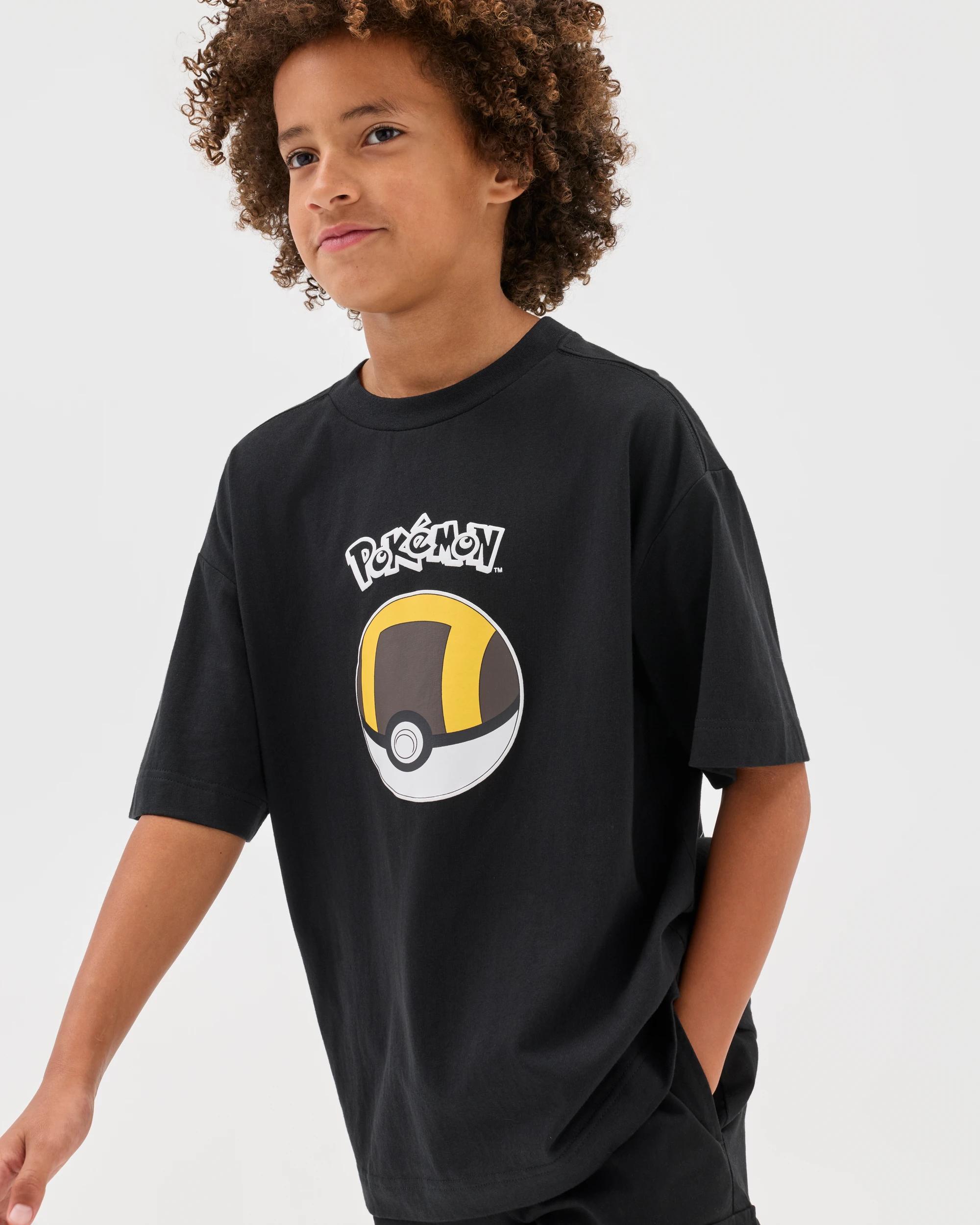 1 Pokemon Australian Cotton Oversized T-Shirt BLACK