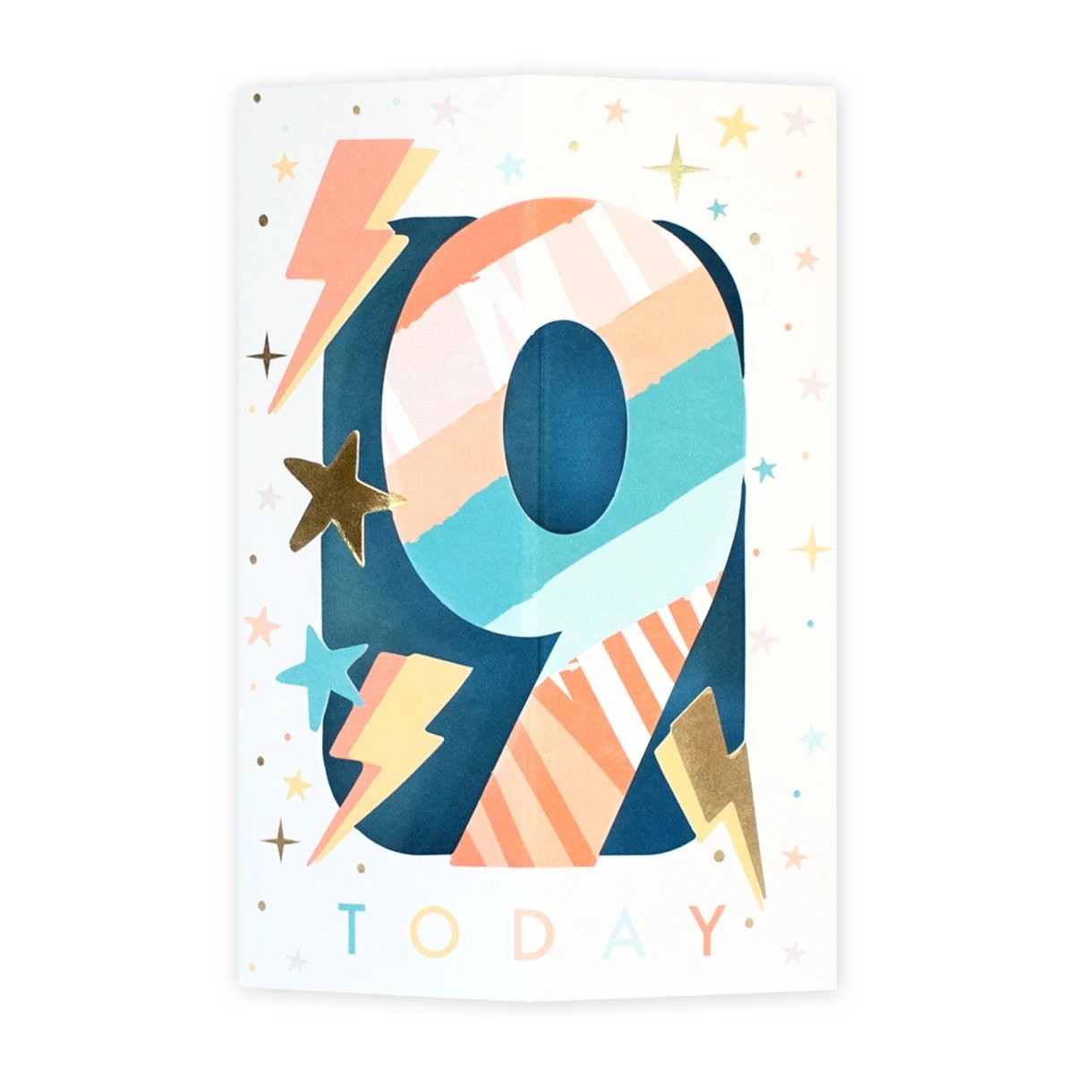 2 Connections from Hallmark 9th Stand-Up Birthday Card - Stars and Lightening Bolts, 2 of 3