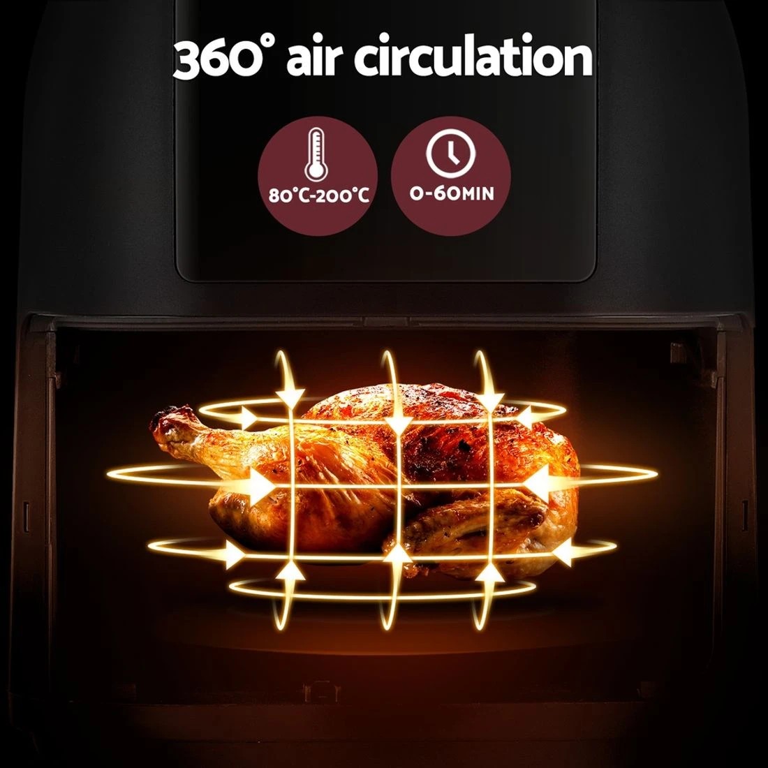 5 Devanti Air Fryer 8L LCD Fryers - Black, 5 of 7