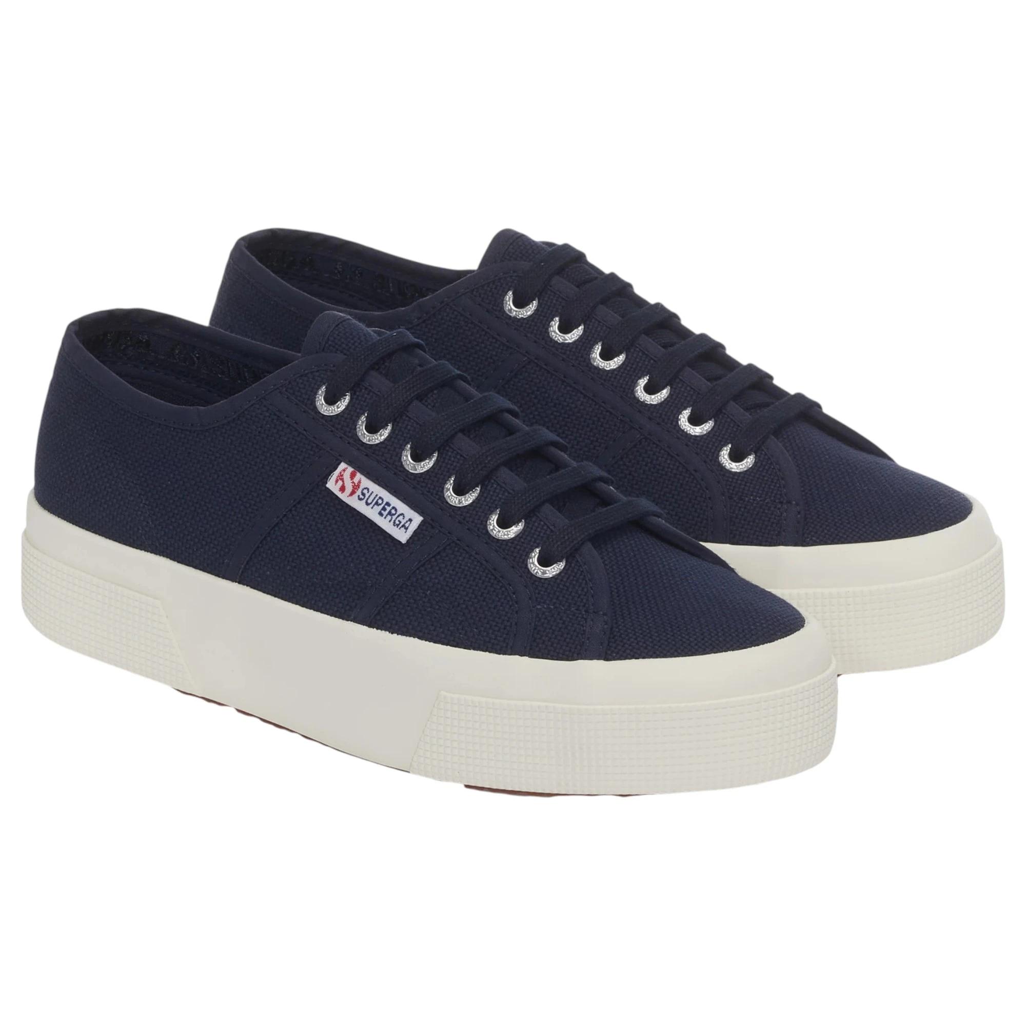 3 Superga Unisex 2740 Platform Navy Casual Shoes NAVY, 3 of 5